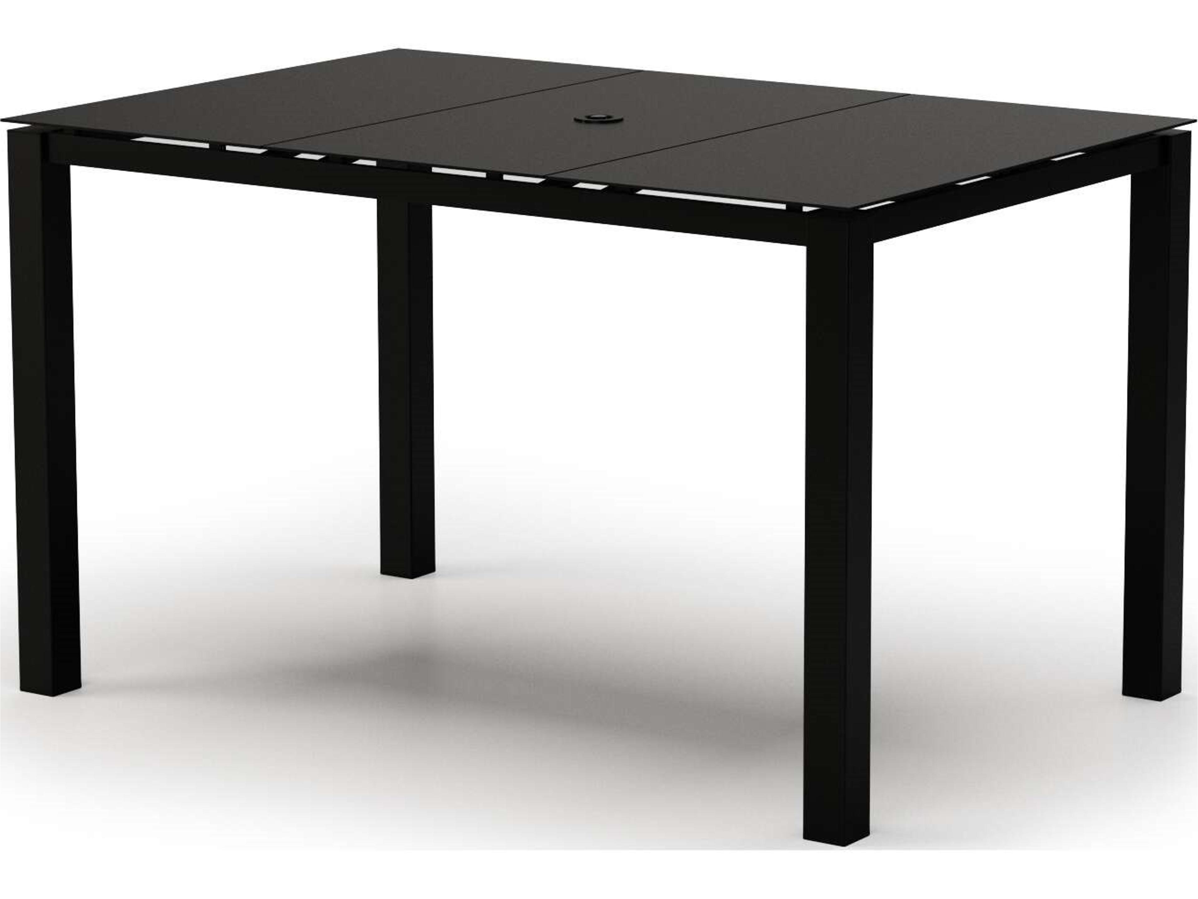 Mode Aluminum Rectangular Outdoor Patio Bar Table with Umbrella Hole