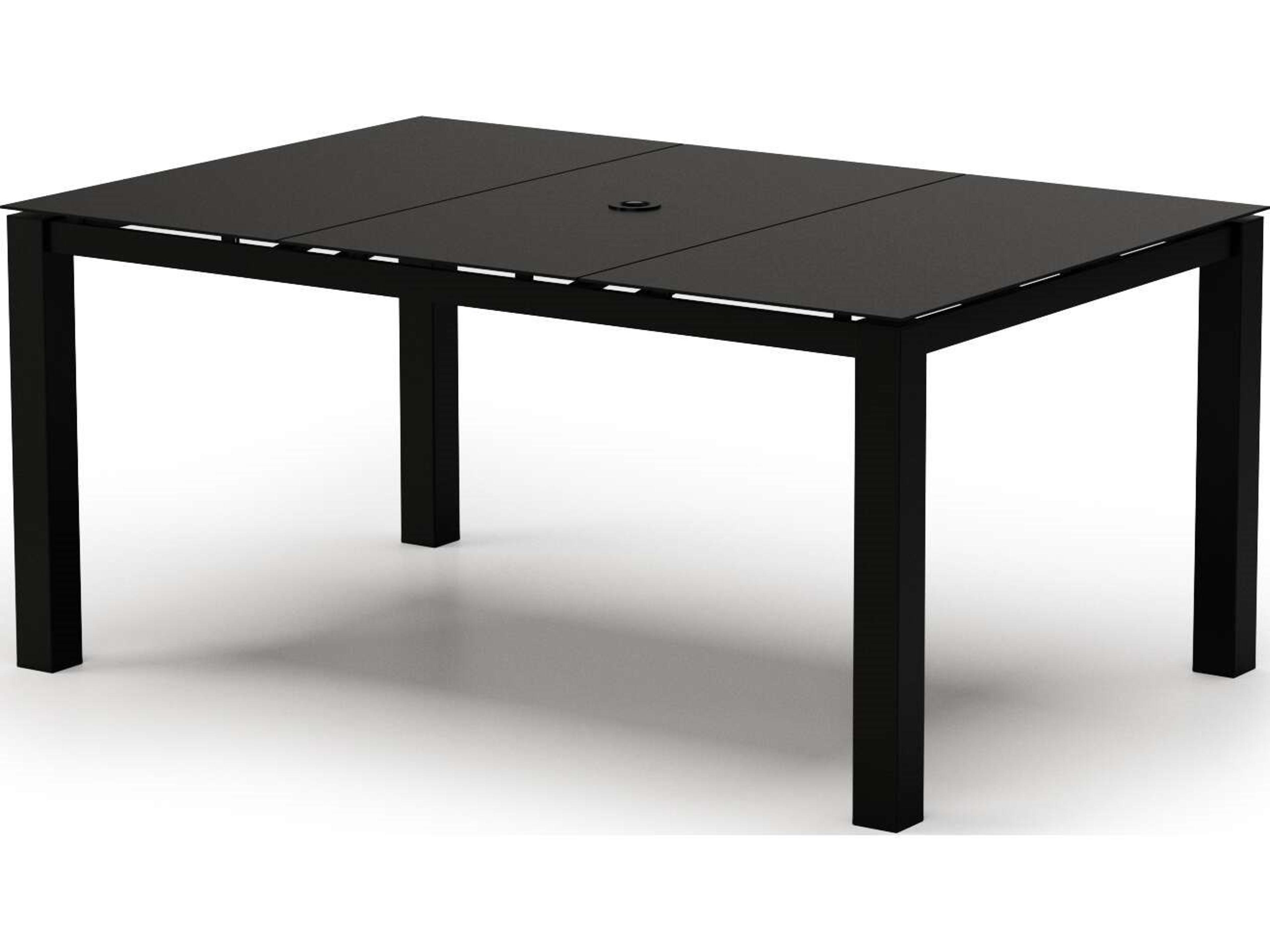 Mode Aluminum Rectangular Cafe Table with Umbrella Hole