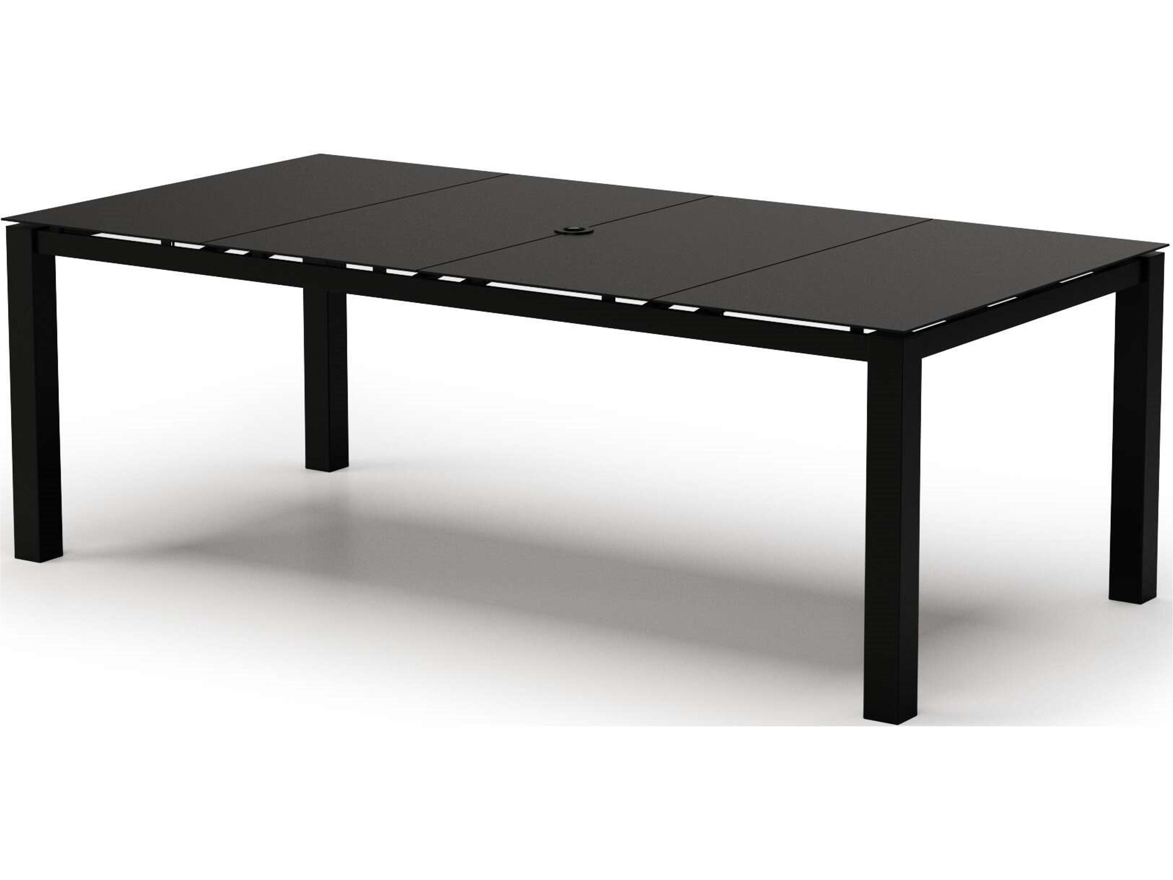 Mode Aluminum Rectangular Cafe Table with Umbrella Hole