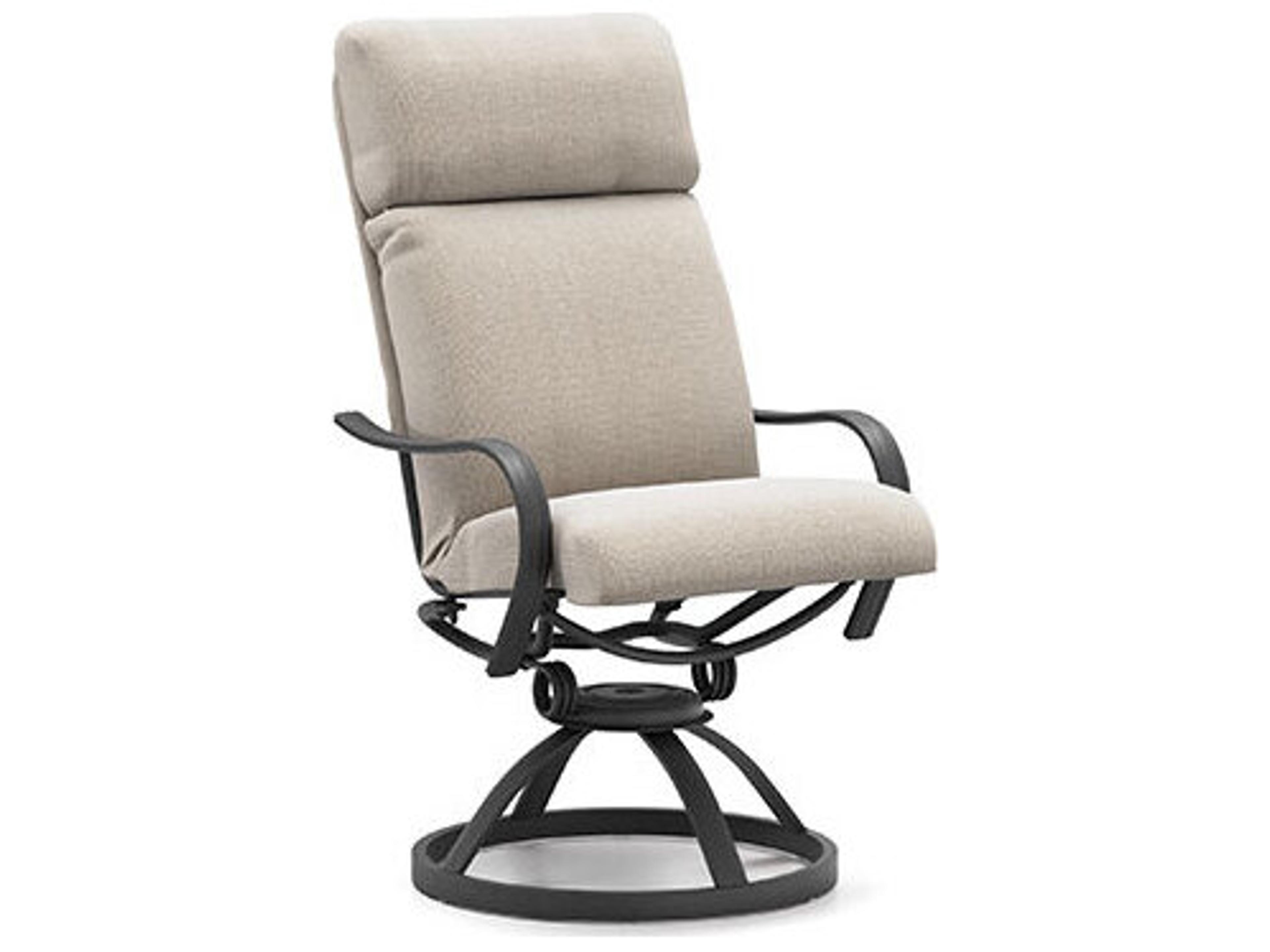 Holly Hill Cushion Aluminum High Back Swivel Rocker Lounge Chair