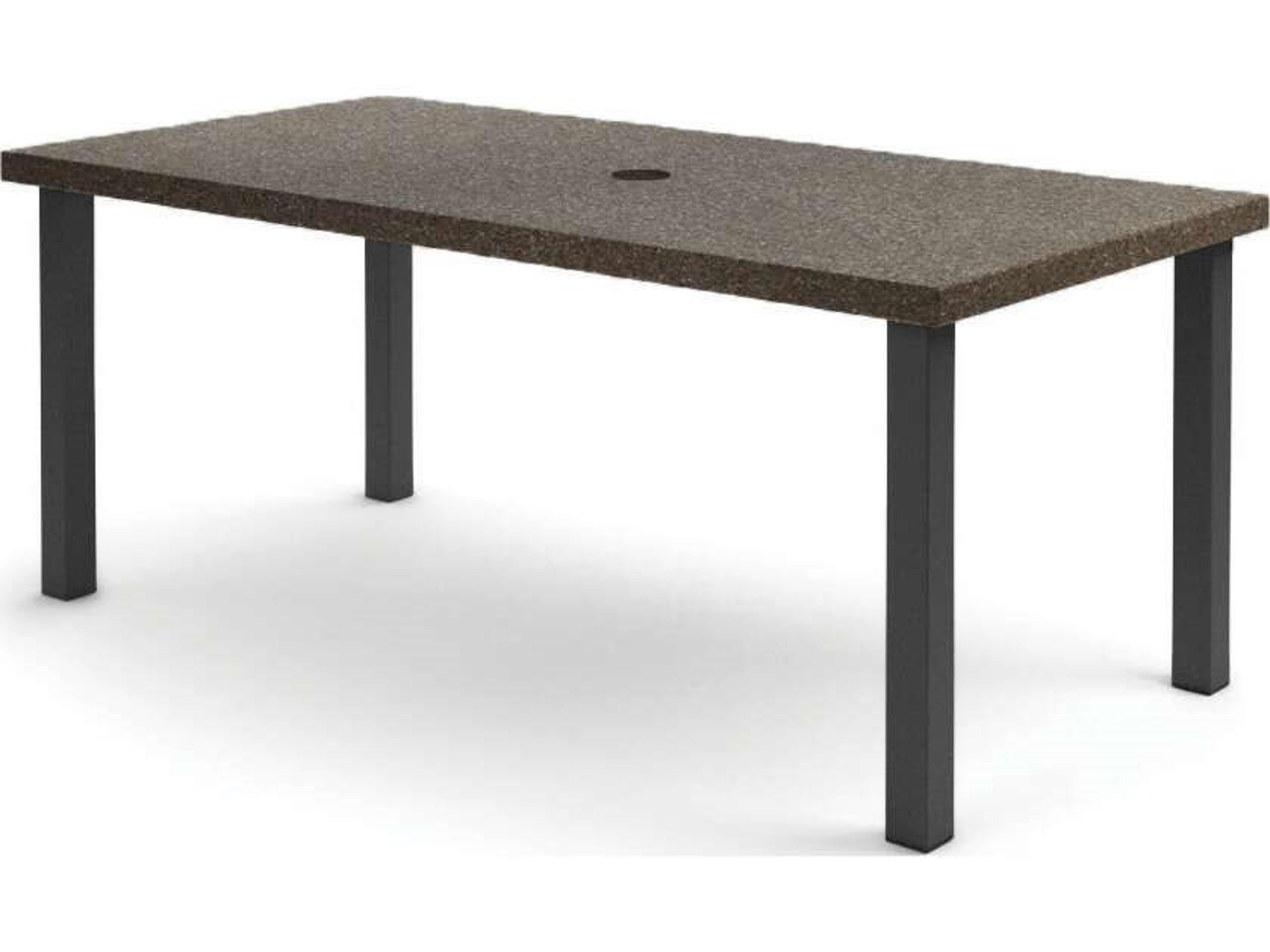 Stonegate Aluminum Rectangular Outdoor Counter Table with Umbrella Hole
