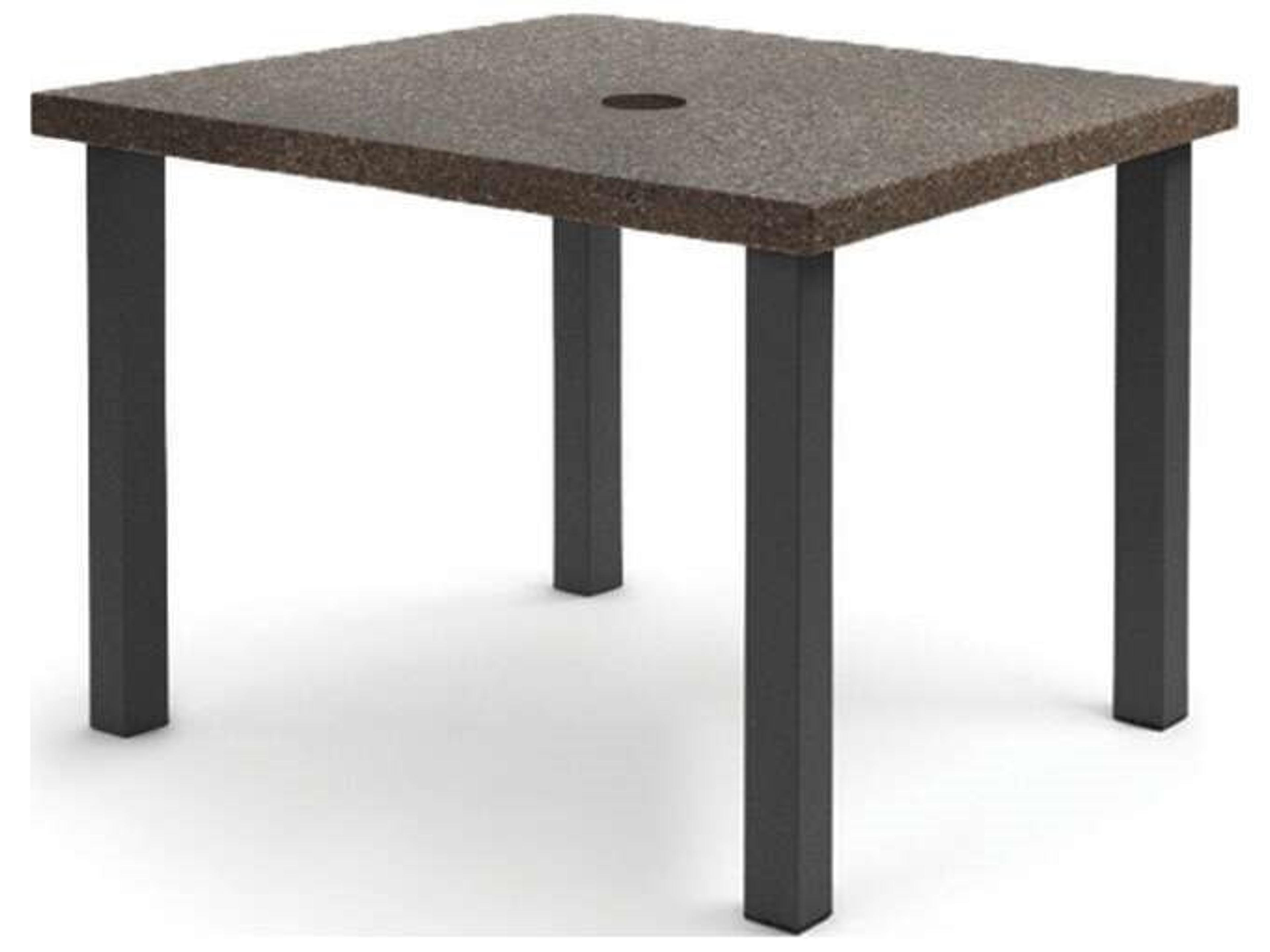 Stonegate Aluminum Square Patio Counter Table with Umbrella Hole