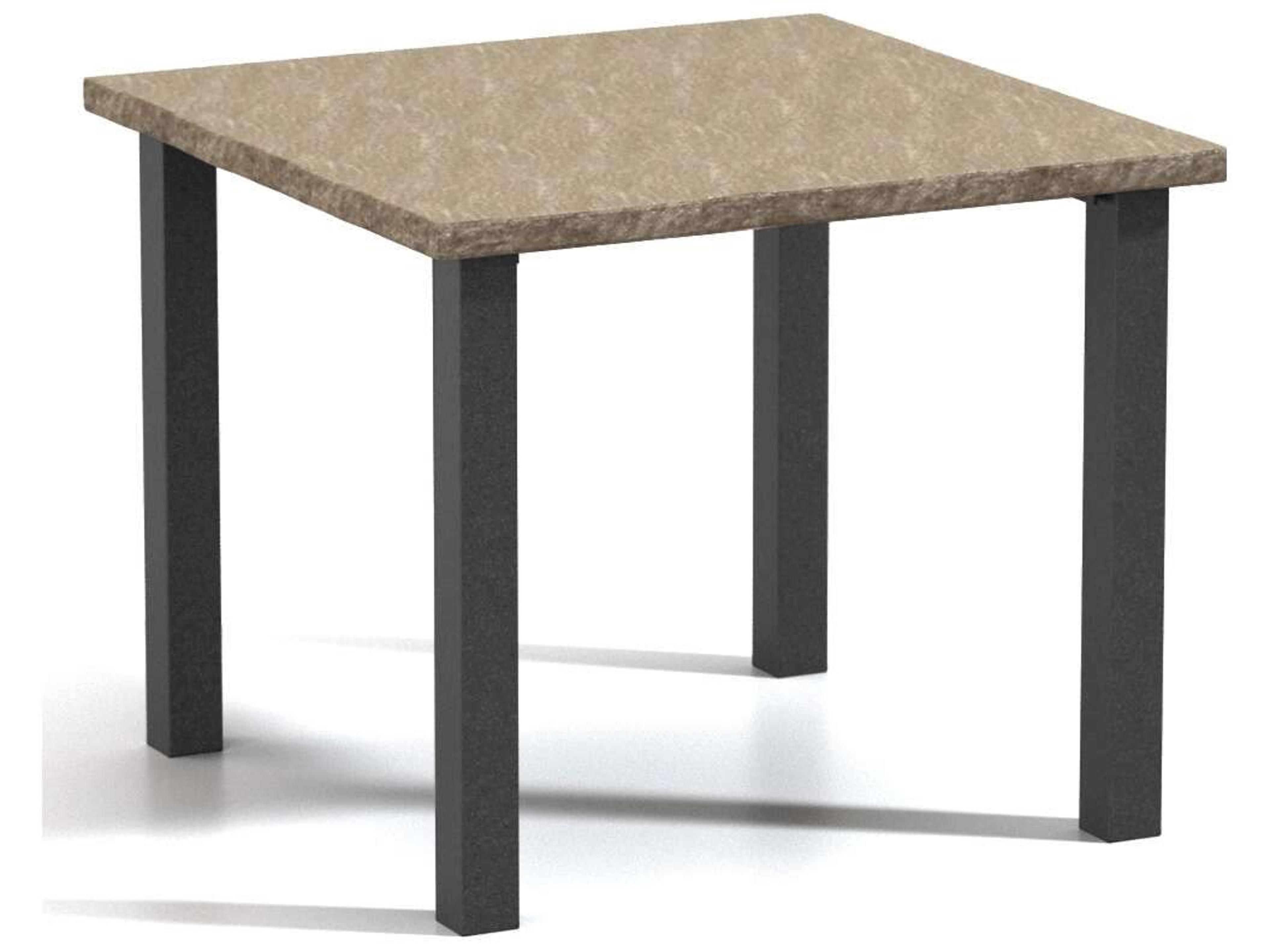 Slate Aluminum Square Post Base Outdoor Patio Counter Table