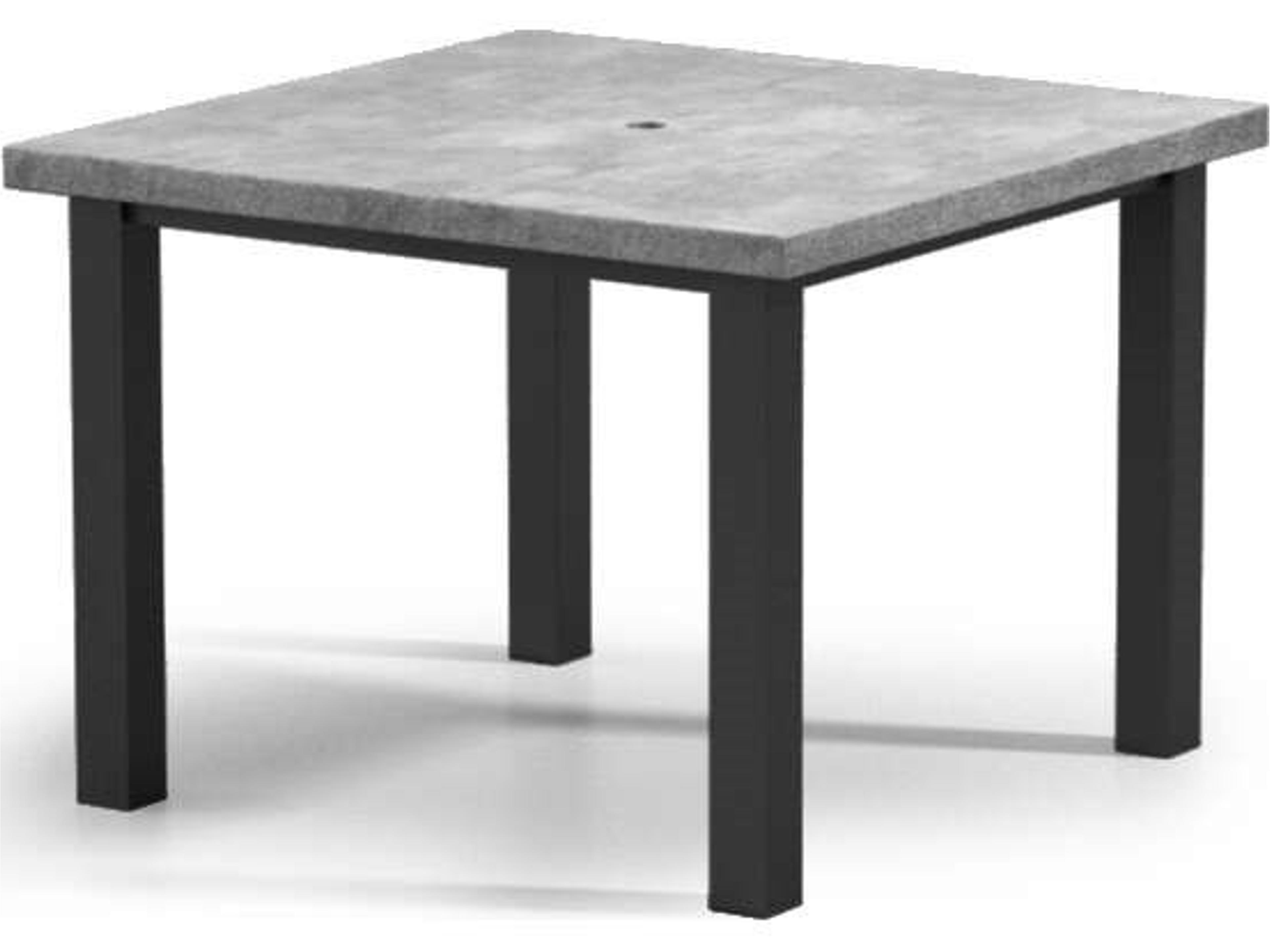 Concrete Aluminum Square Cafe Table with Umbrella Hole