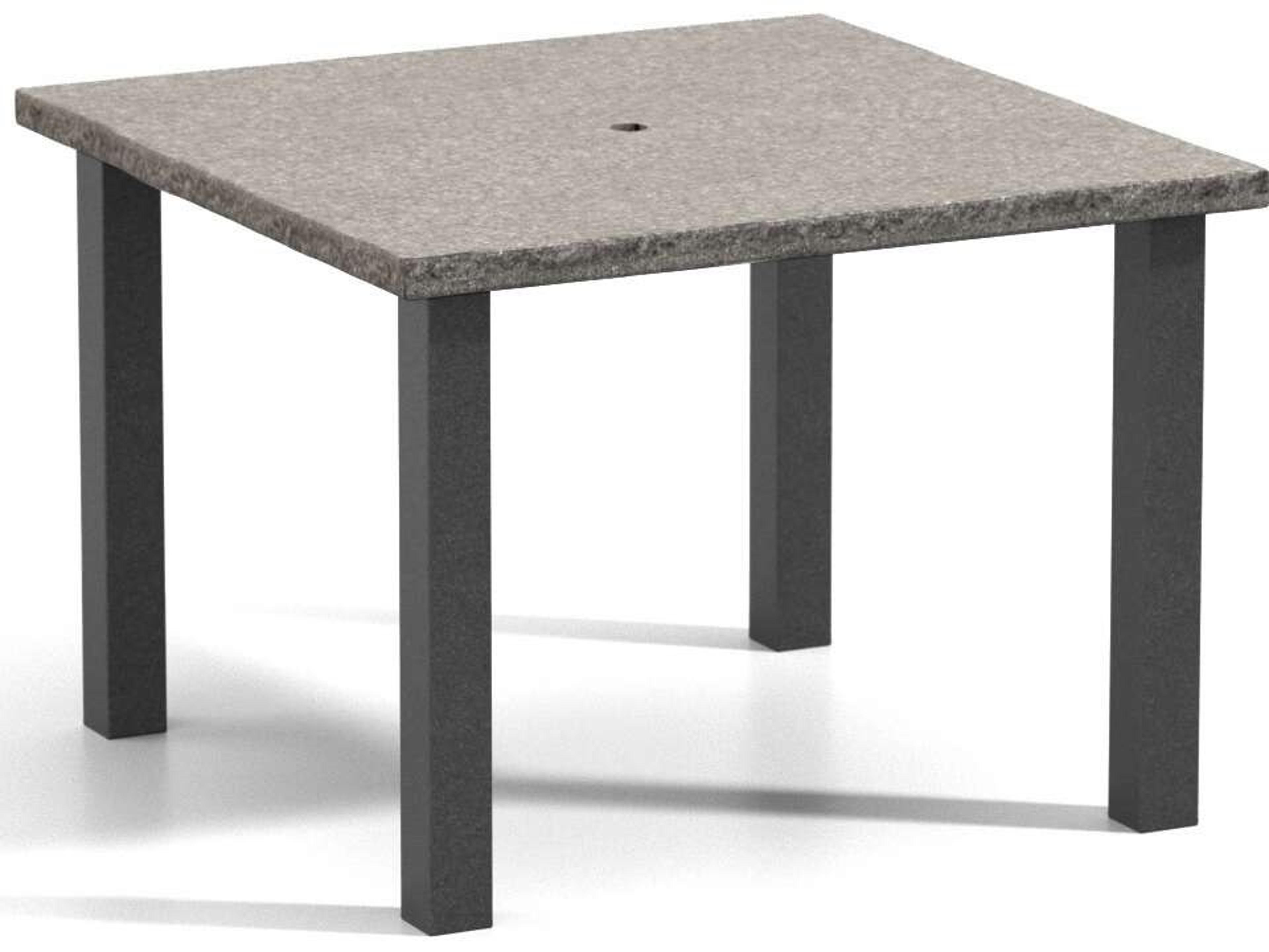 Shadow Rock Aluminum Square Post Base Cafe Table with Umbrella Hole
