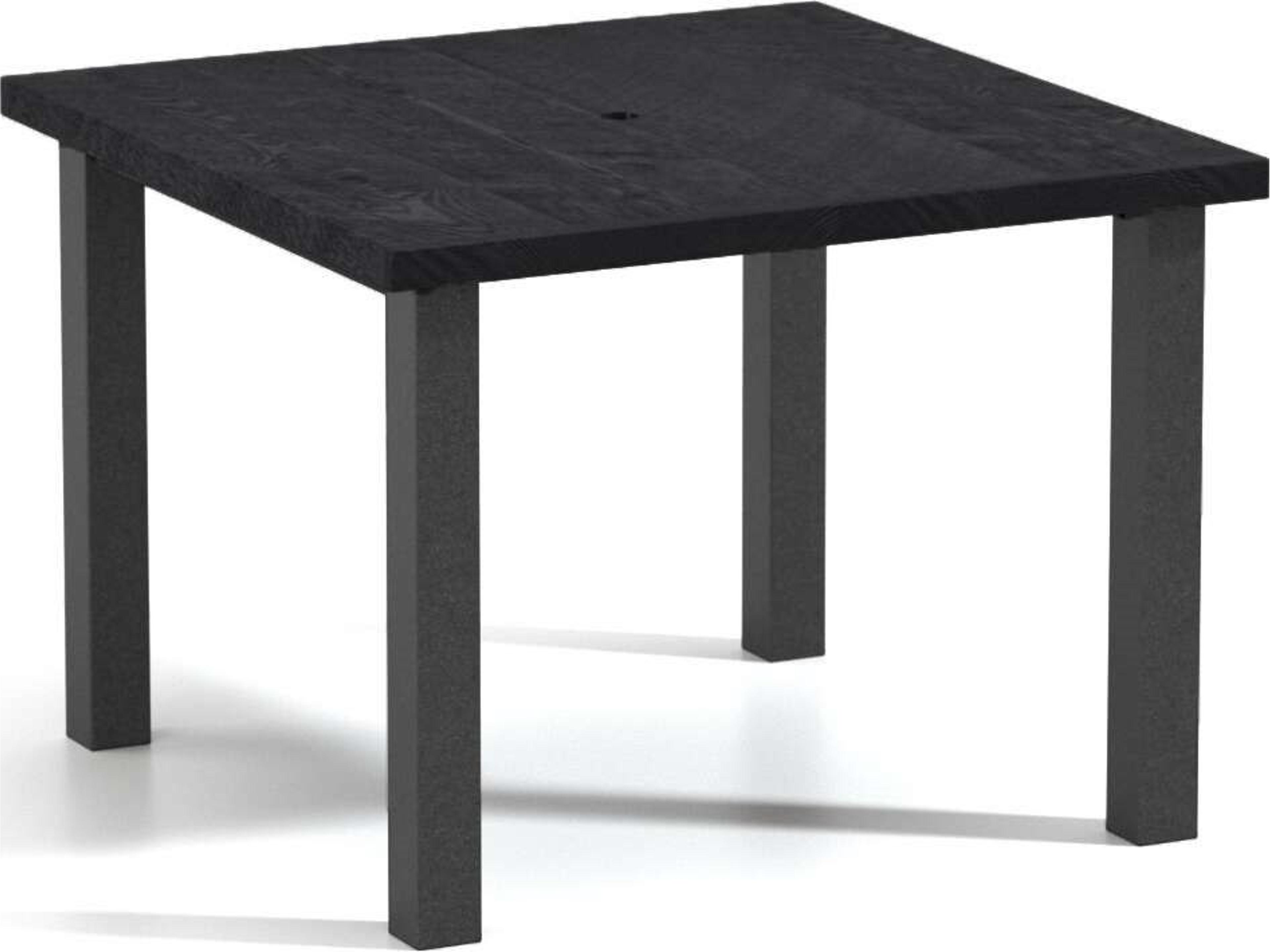 Timber Natural Series Aluminum 42" Square Dining Table with Umbrella Hole