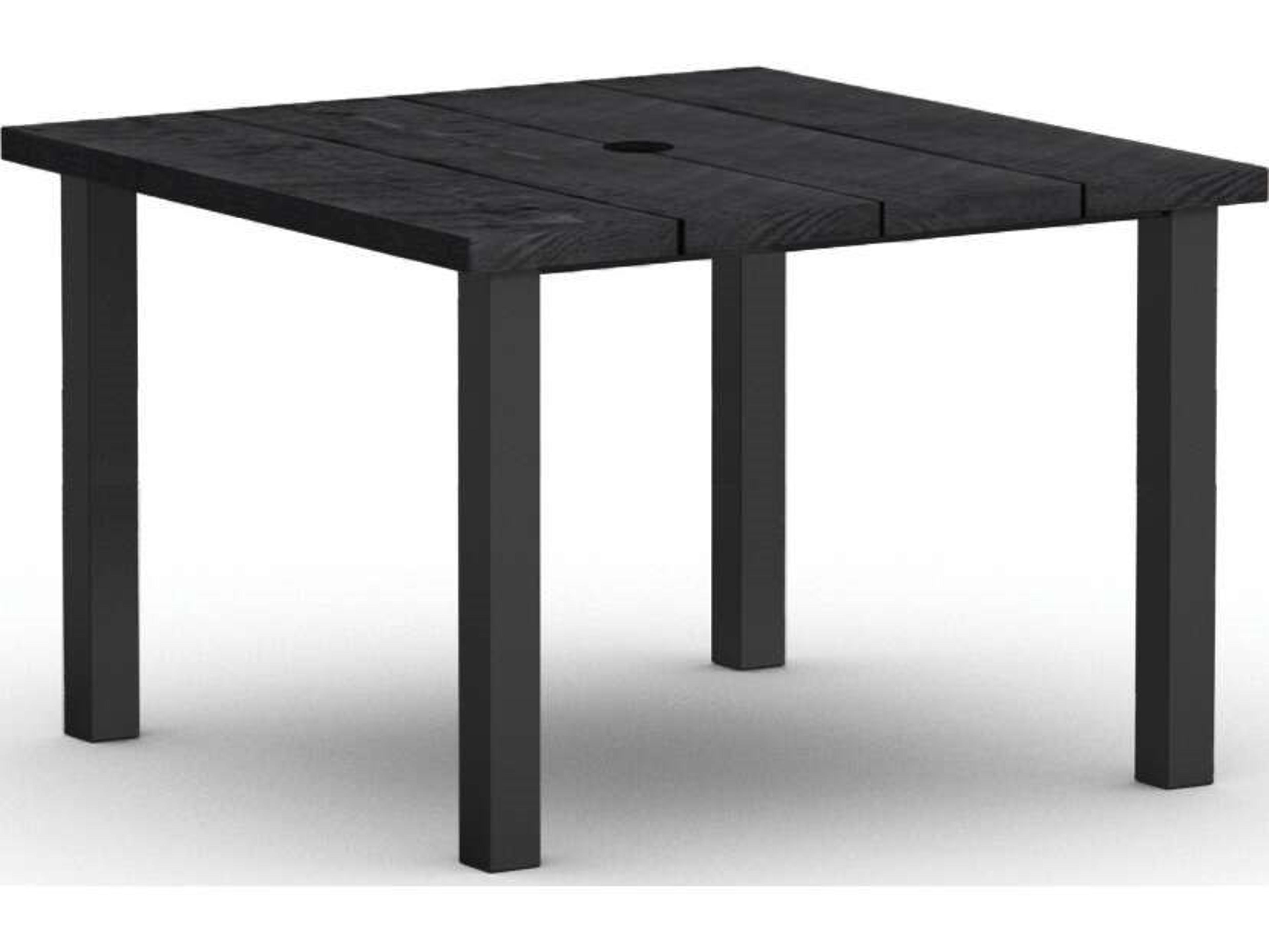 Timber Aluminum Square Outdoor Patio Counter Table with Umbrella Hole
