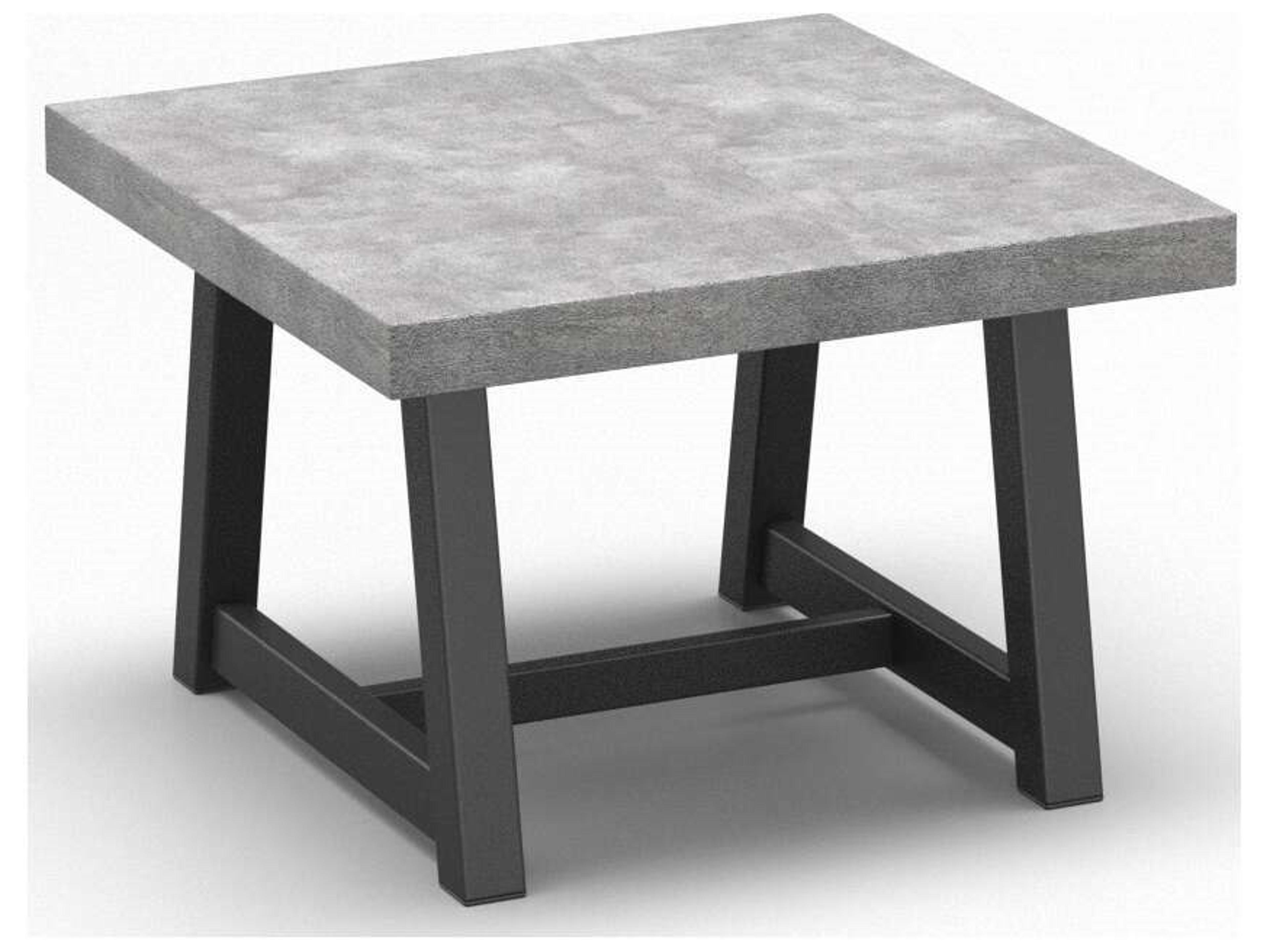 Concrete Natural Series 24" Square End Table in Universal Base