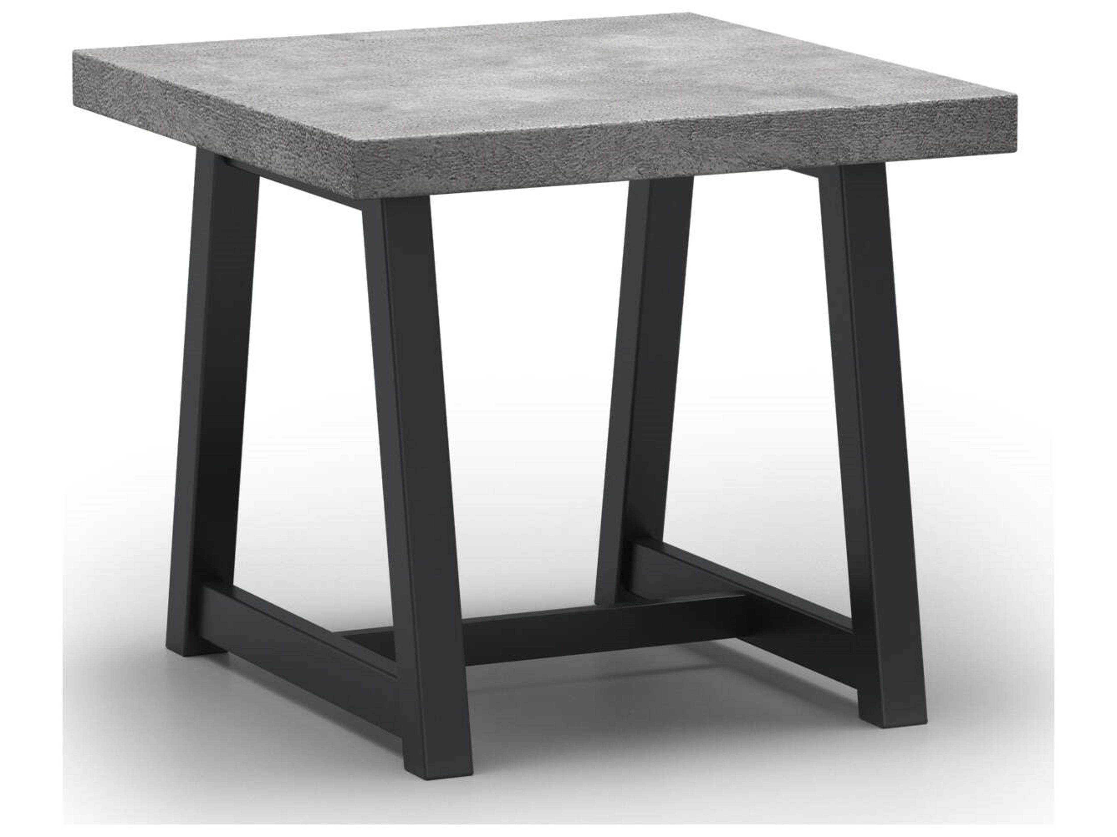 Concrete Natural Series 24" Square End Table in Trestle Base