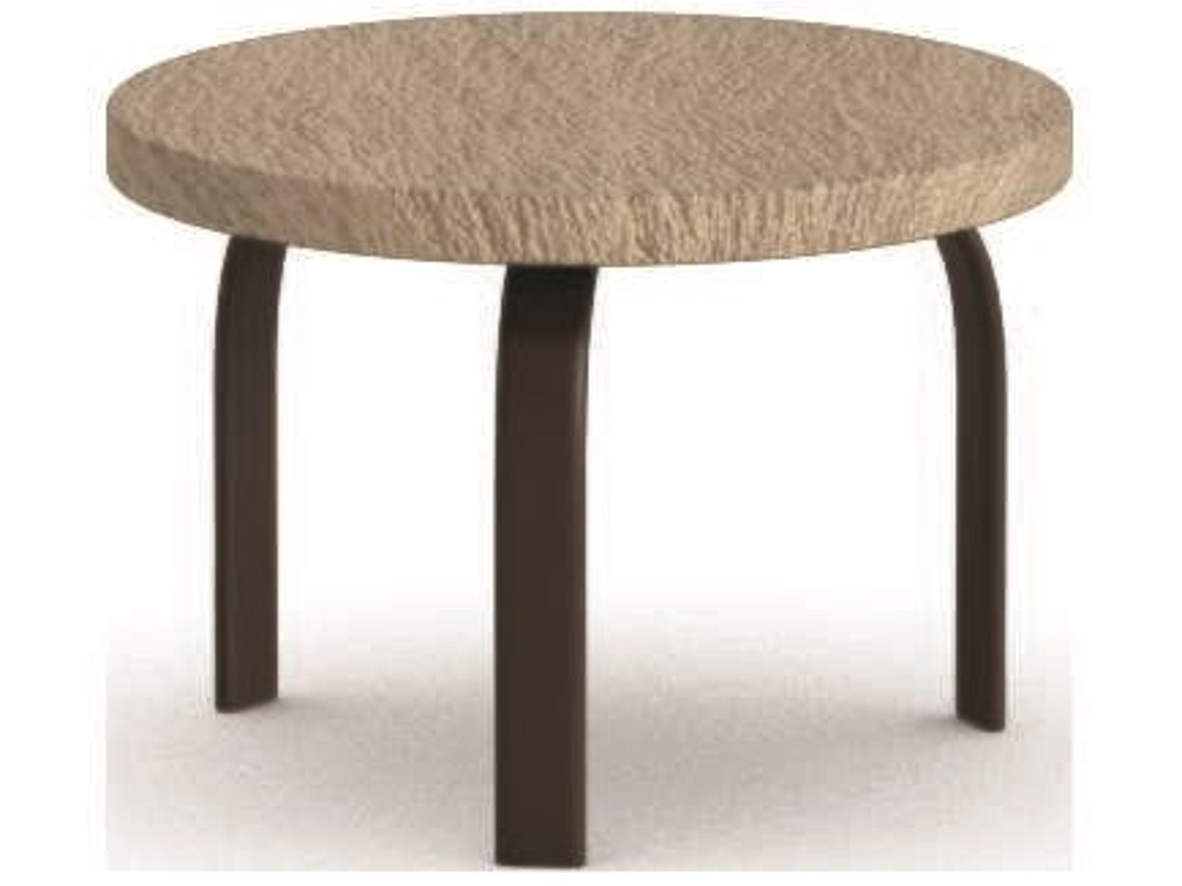 Slate Aluminum Round Outdoor End Table