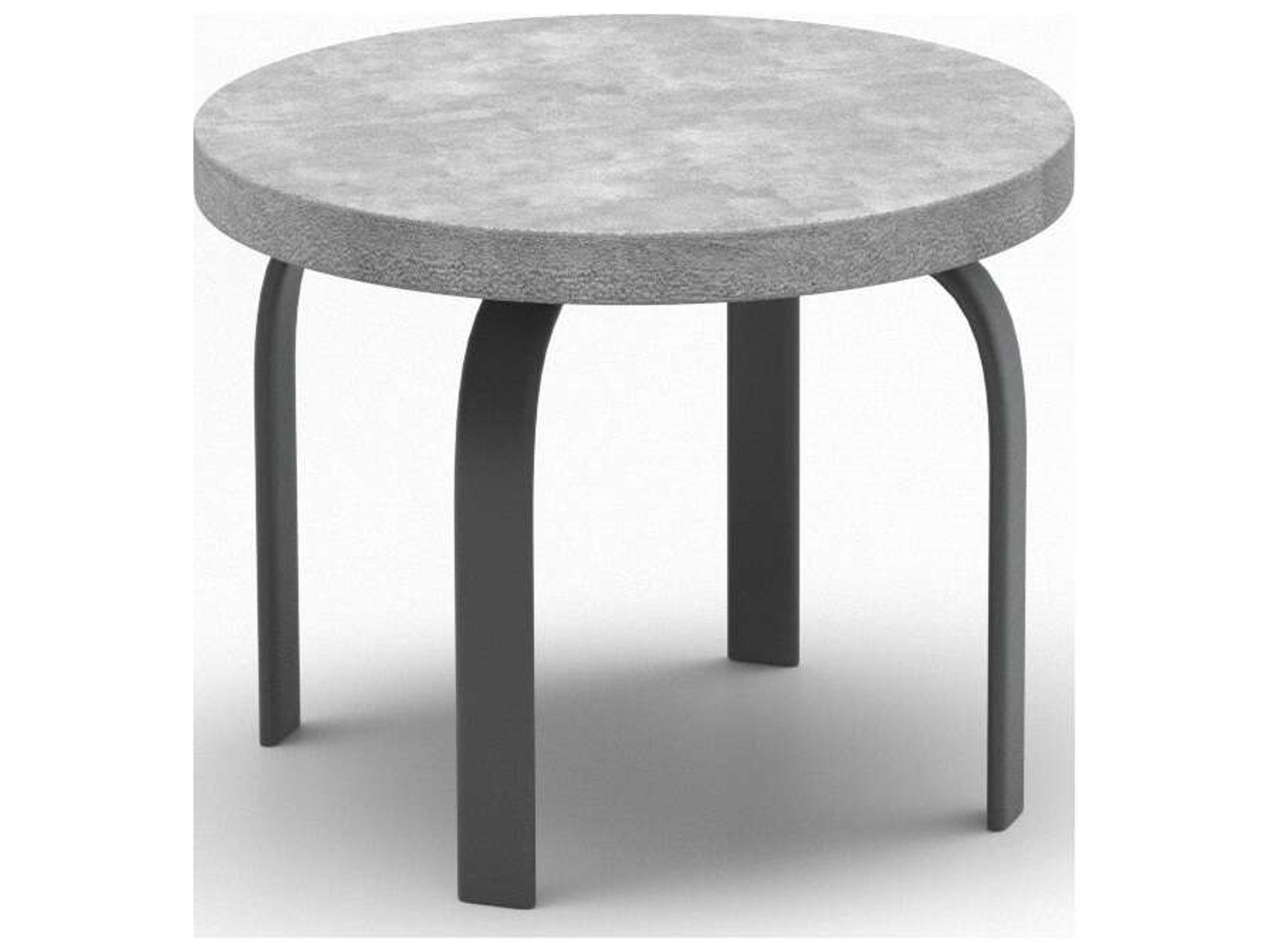 Concrete Natural Series 24" Round Side Table in Universal Base
