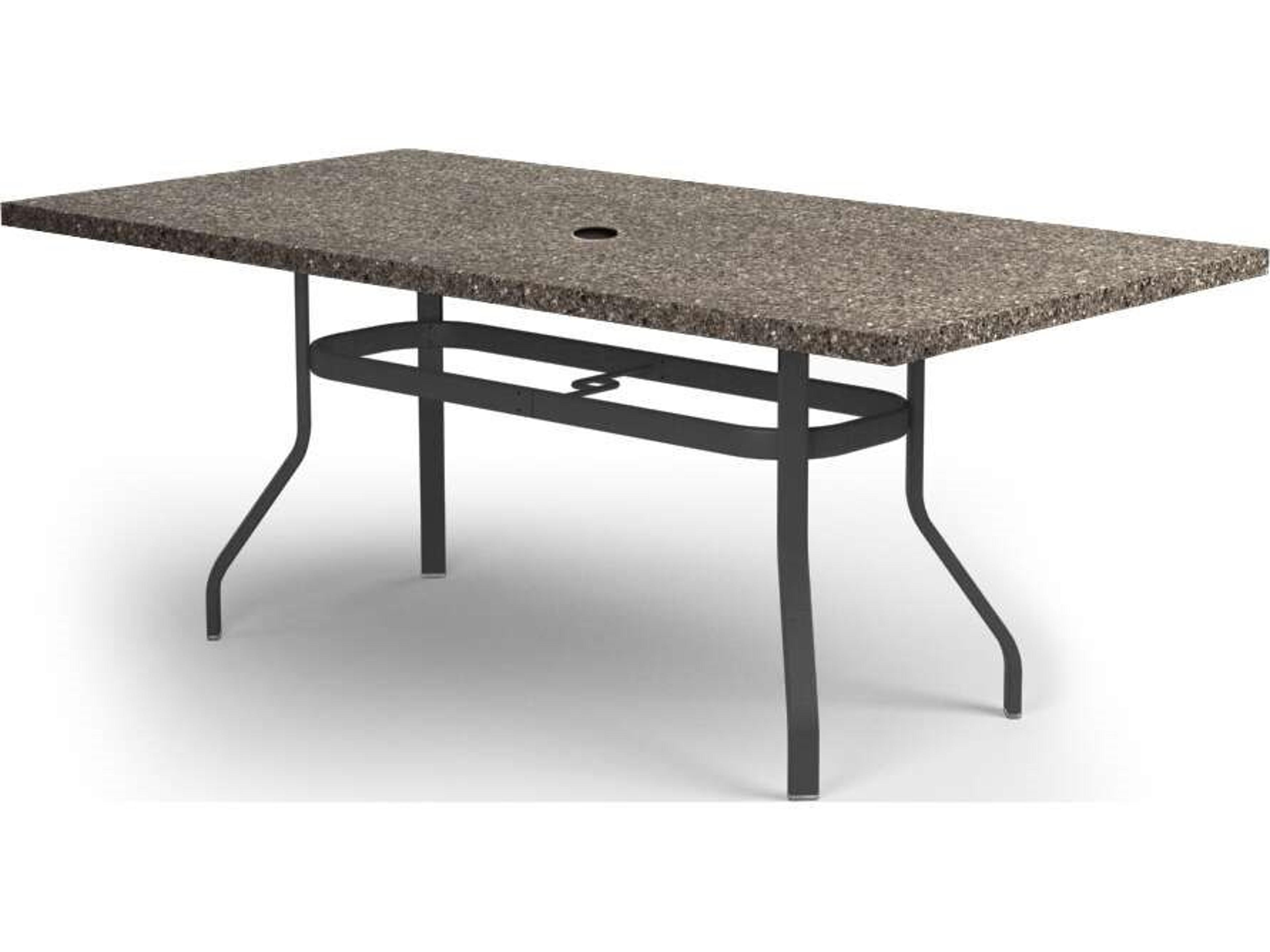 Stonegate Aluminum Rectangular Dining Table with Umbrella Hole