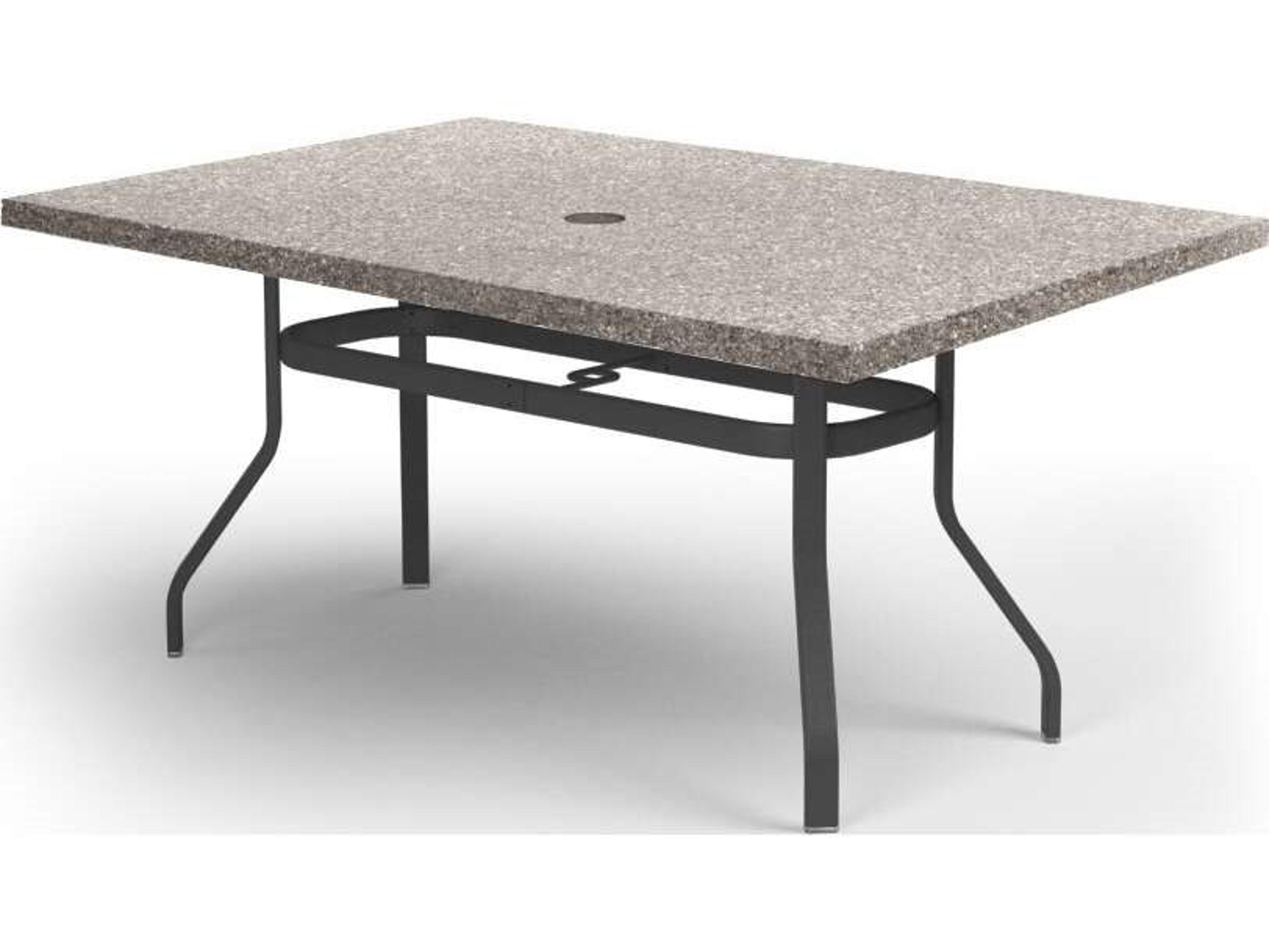 Shadow Rock Aluminum Rectangular Outdoor Counter Table with Umbrella Hole