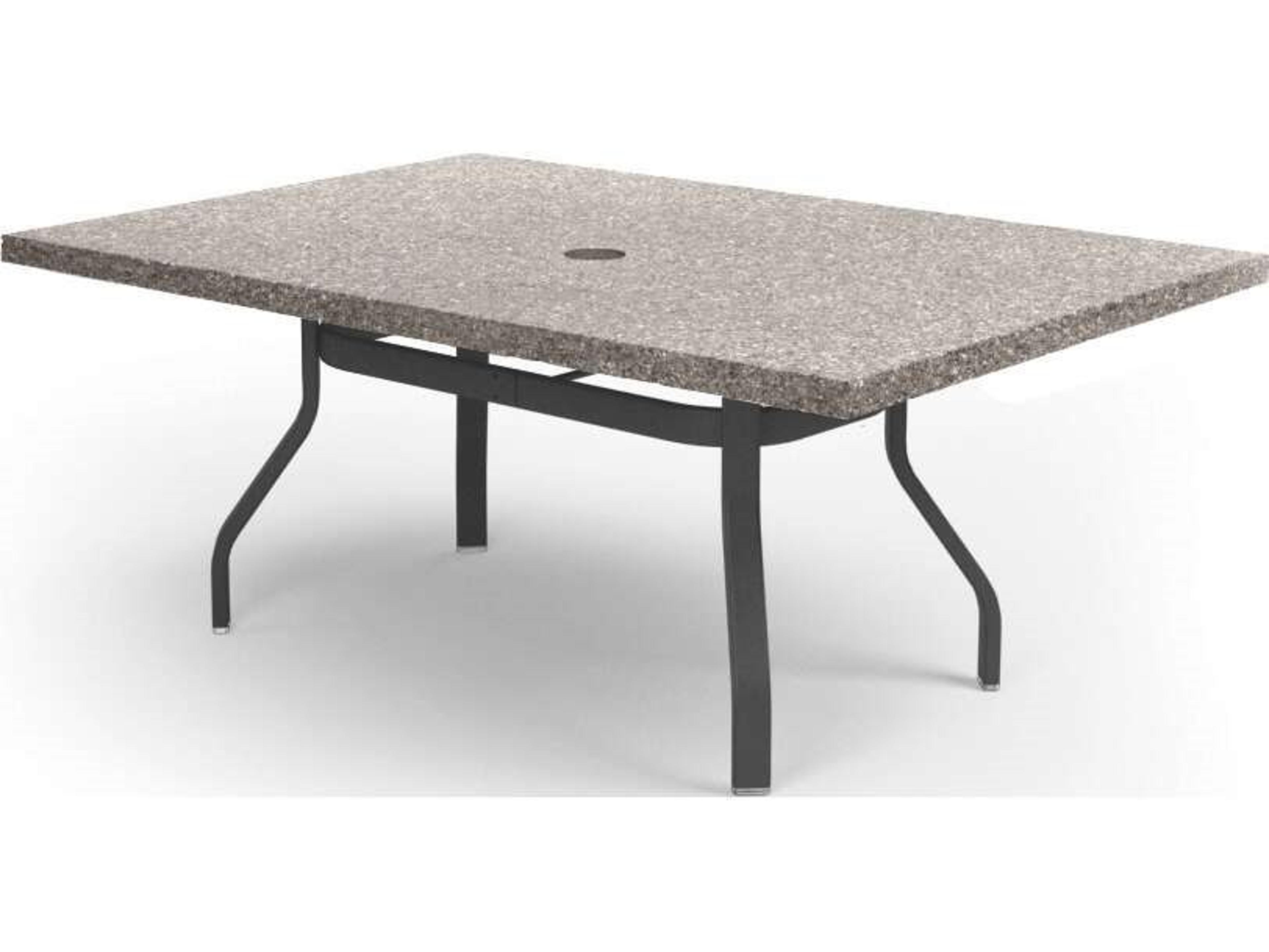 Shadow Rock Aluminum 62"W x 42"D Rectangular Dining Table with Umbrella Hole