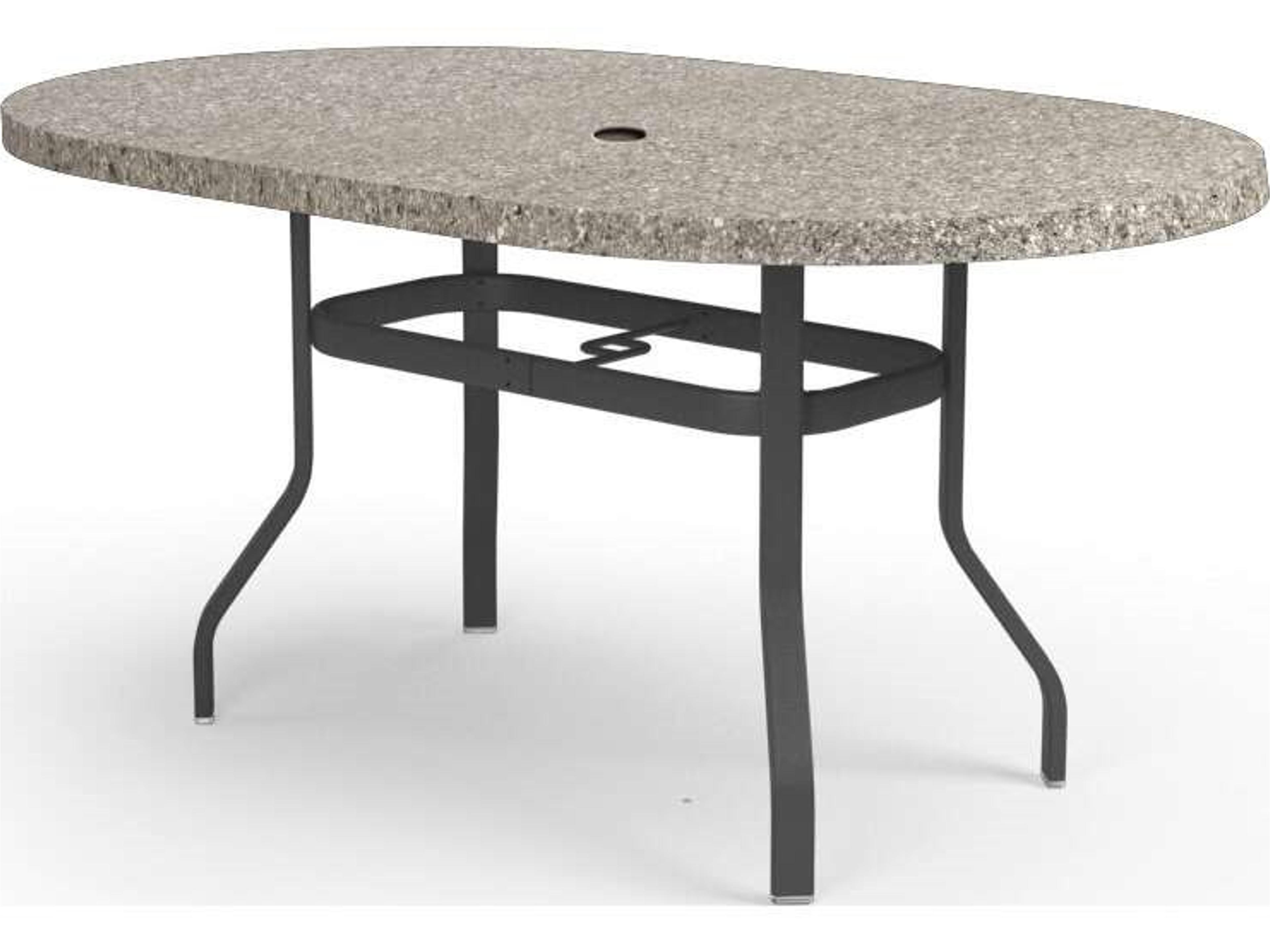 Shadow Rock Aluminum Oval Outdoor Counter Table with Umbrella Hole