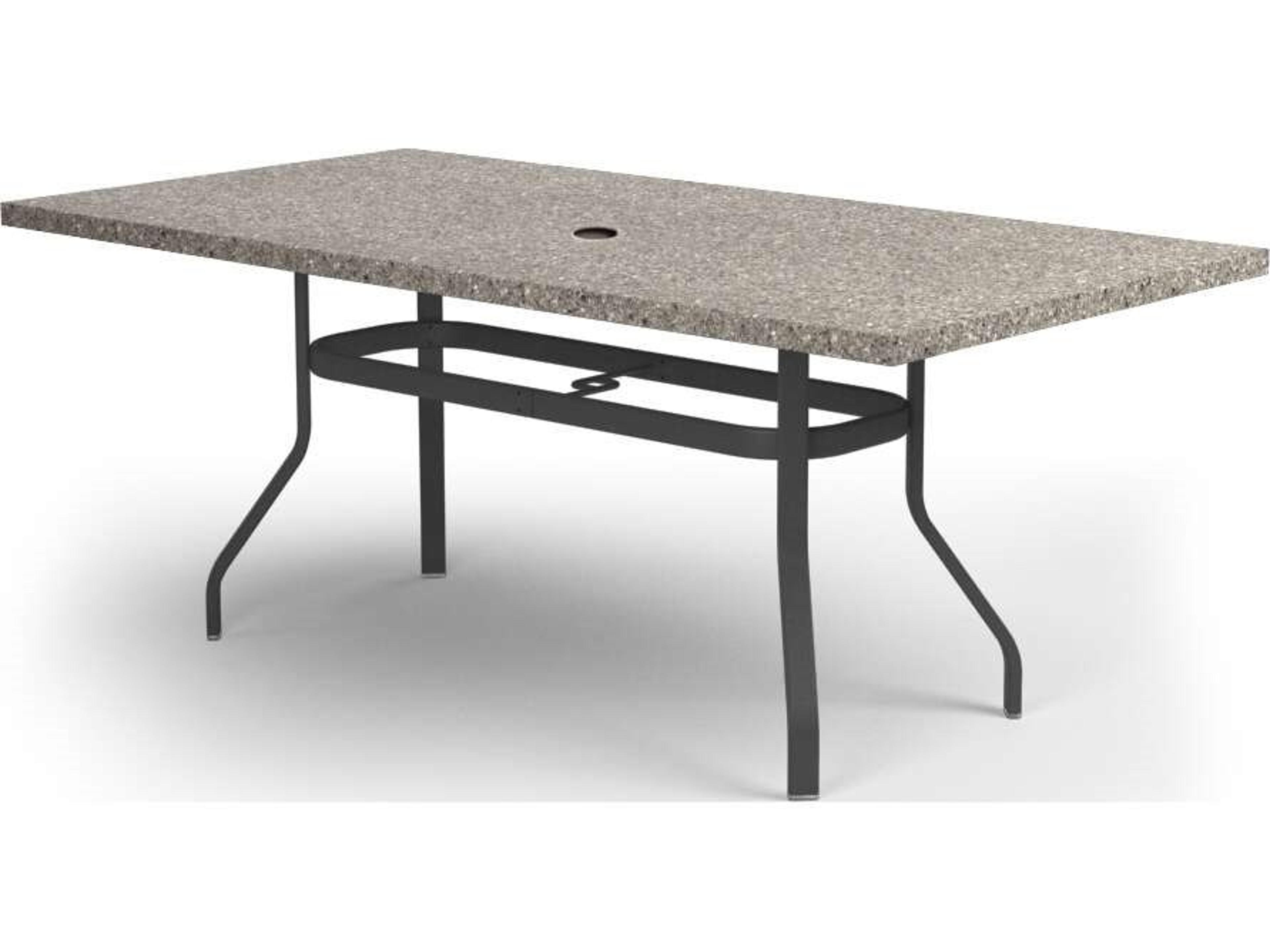 Shadow Rock Aluminum Rectangular Patio Counter Table with Umbrella Hole