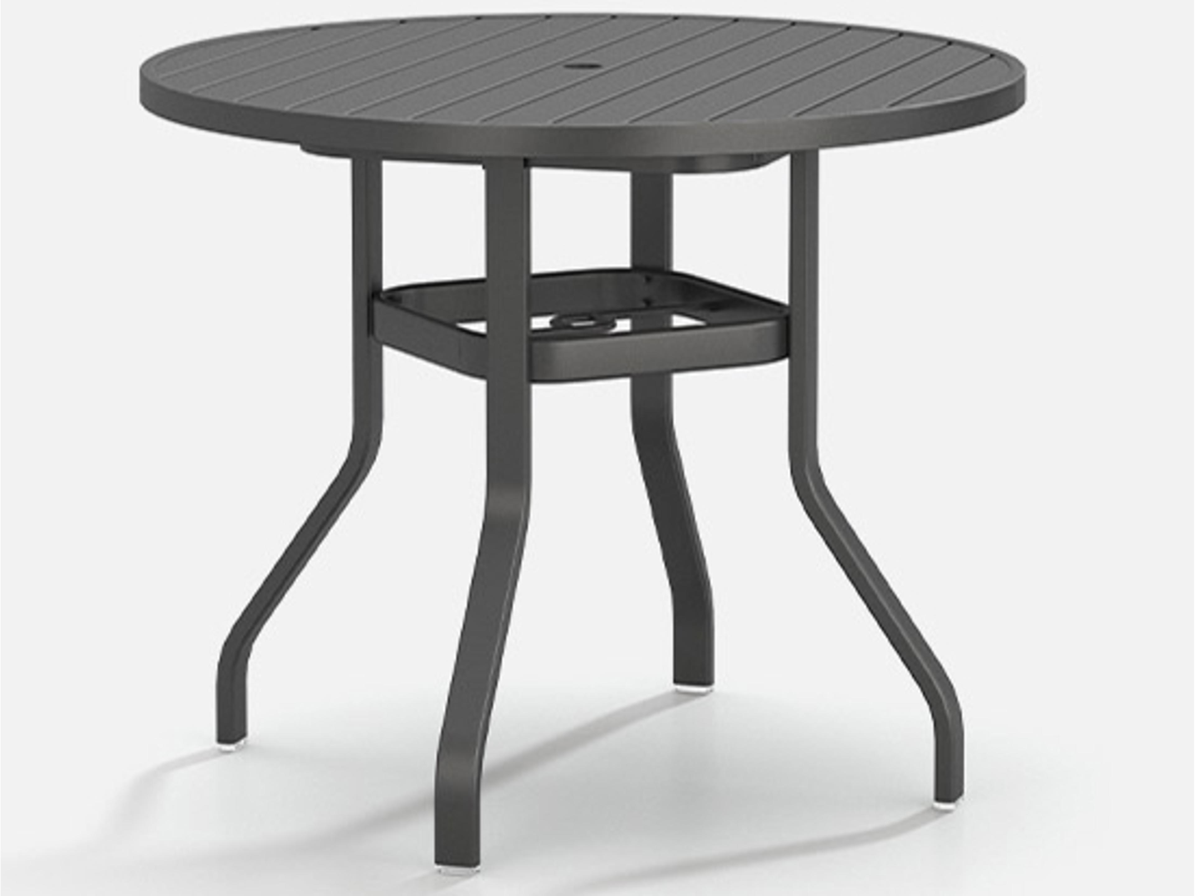 Latitude Aluminum Round Outdoor Counter Table with Umbrella Hole