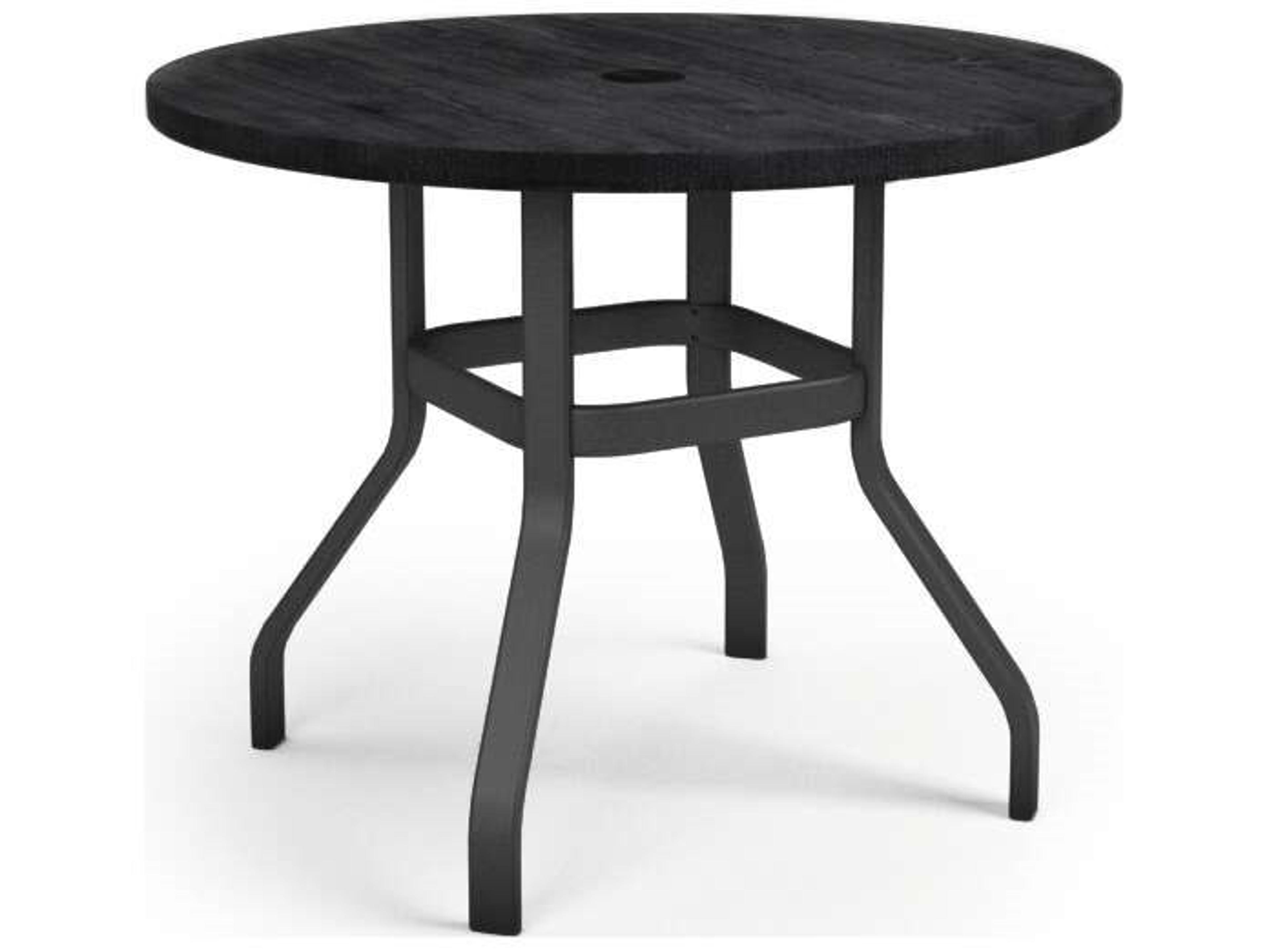 Timber Aluminum Round Outdoor Counter Table with Umbrella Hole