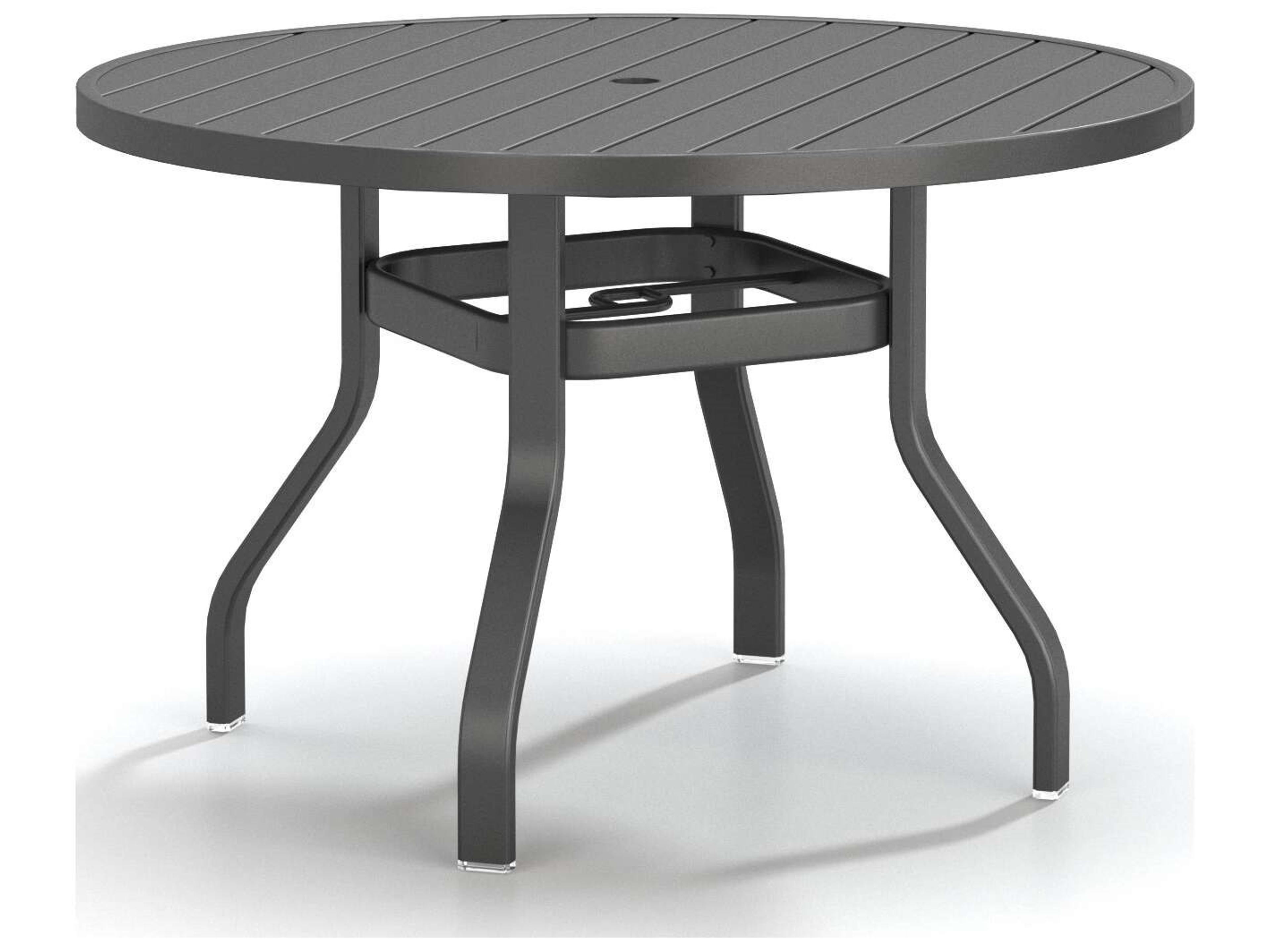 Latitude Aluminum 42" Round Dining Table with Umbrella Hole