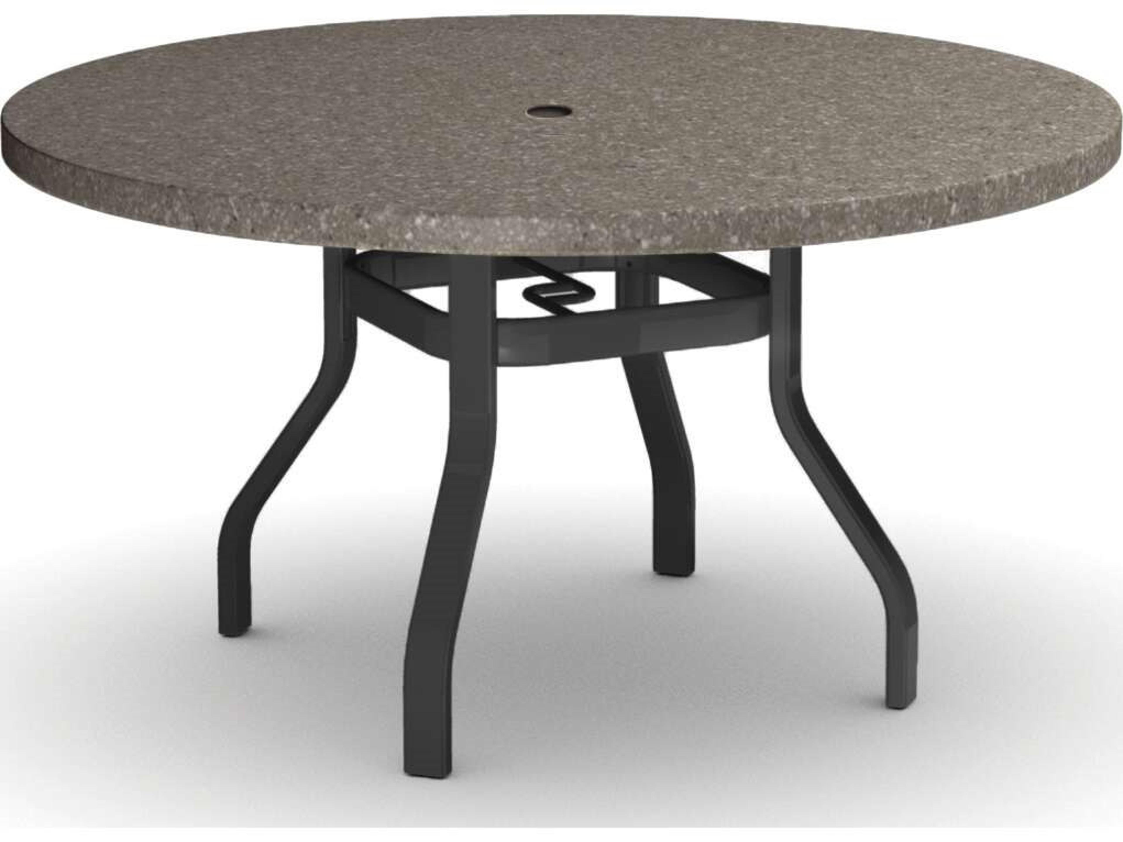 Stonegate Natural Series Aluminum 42" Round Dining Table with Umbrella Hole