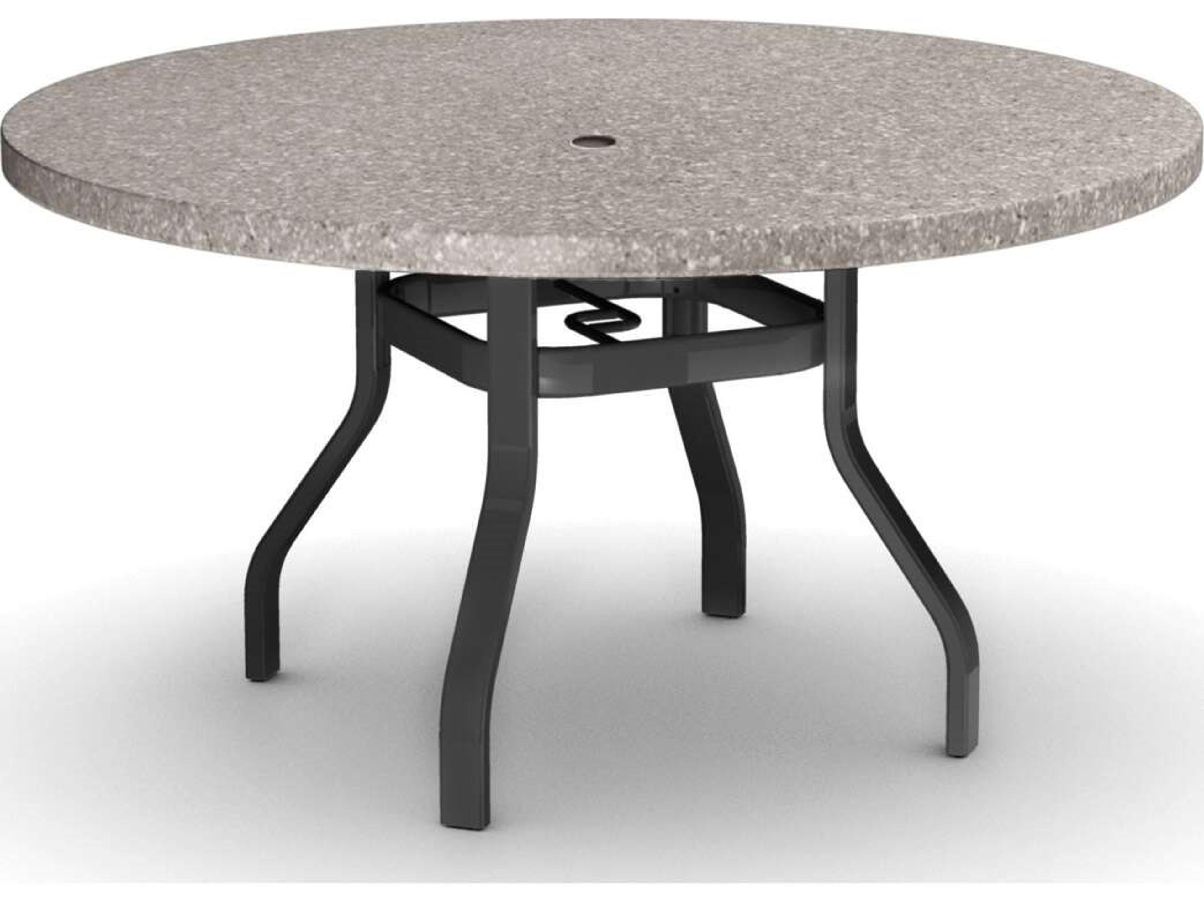 Shadow Rock Natural Series Aluminum 42" Round Dining Table with Umbrella Hole