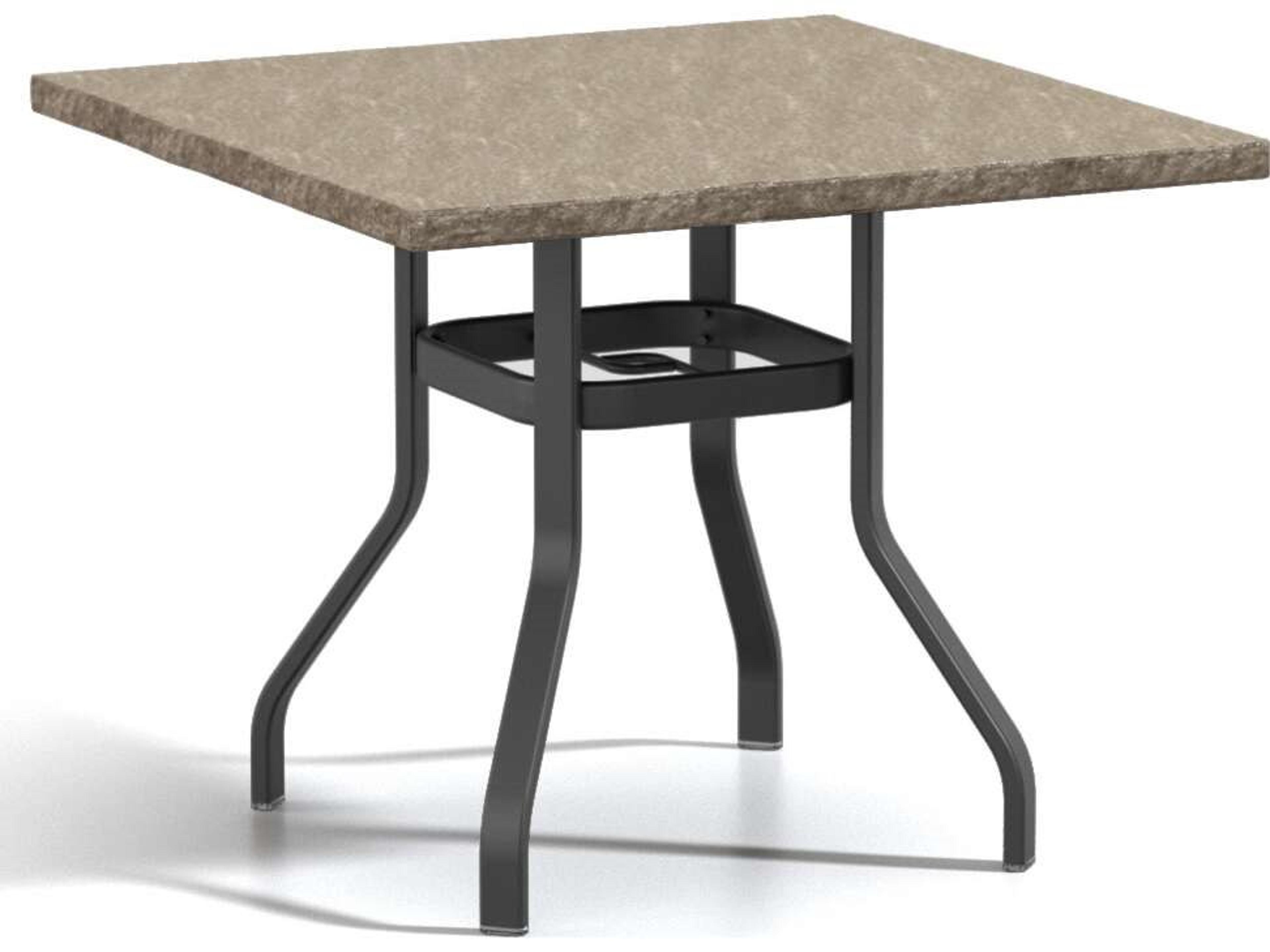 Slate Aluminum Square Universal Base Outdoor Counter Table