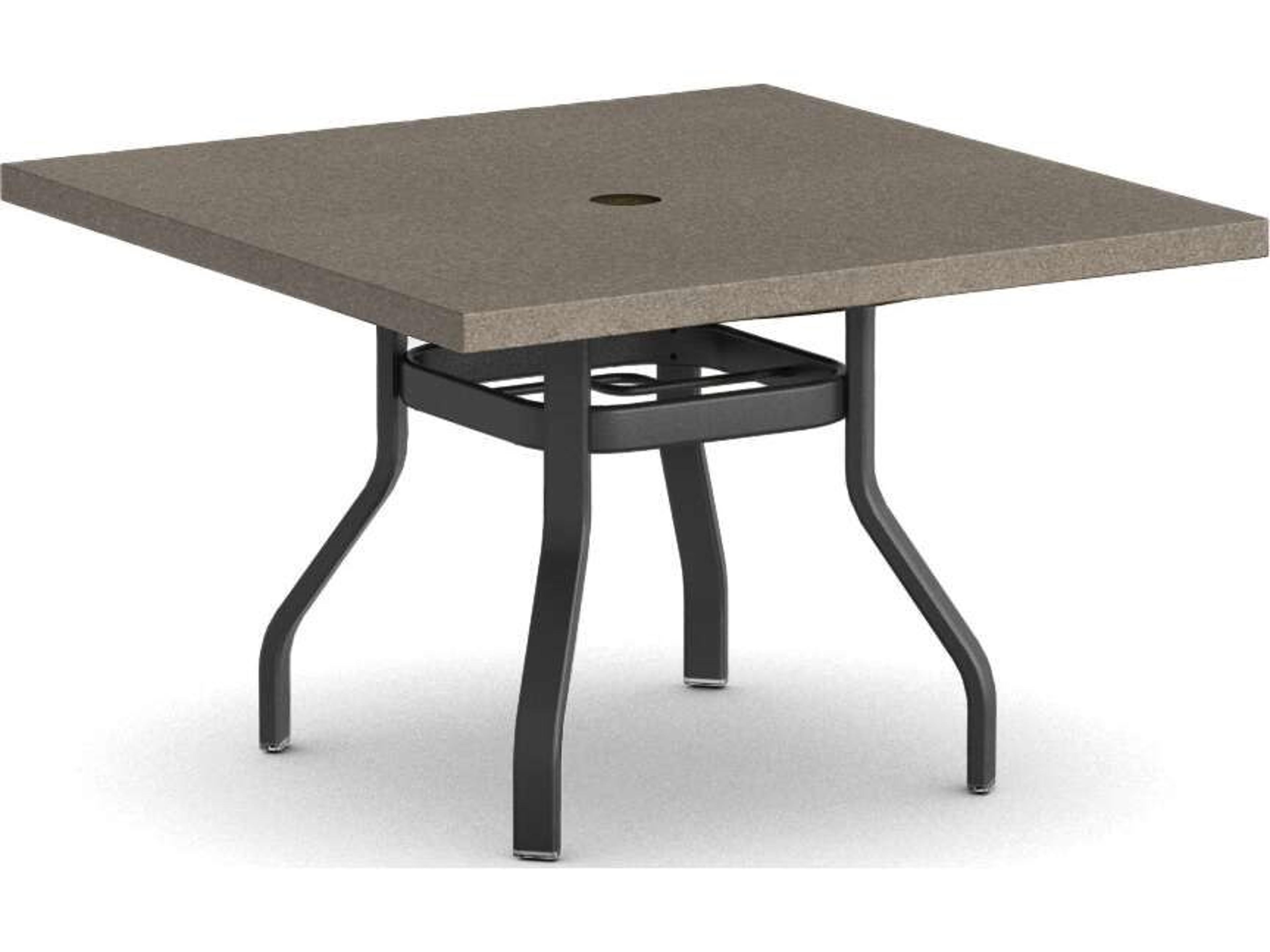 Stonegate Natural Series Aluminum 42" Square Dining Table with Umbrella Hole