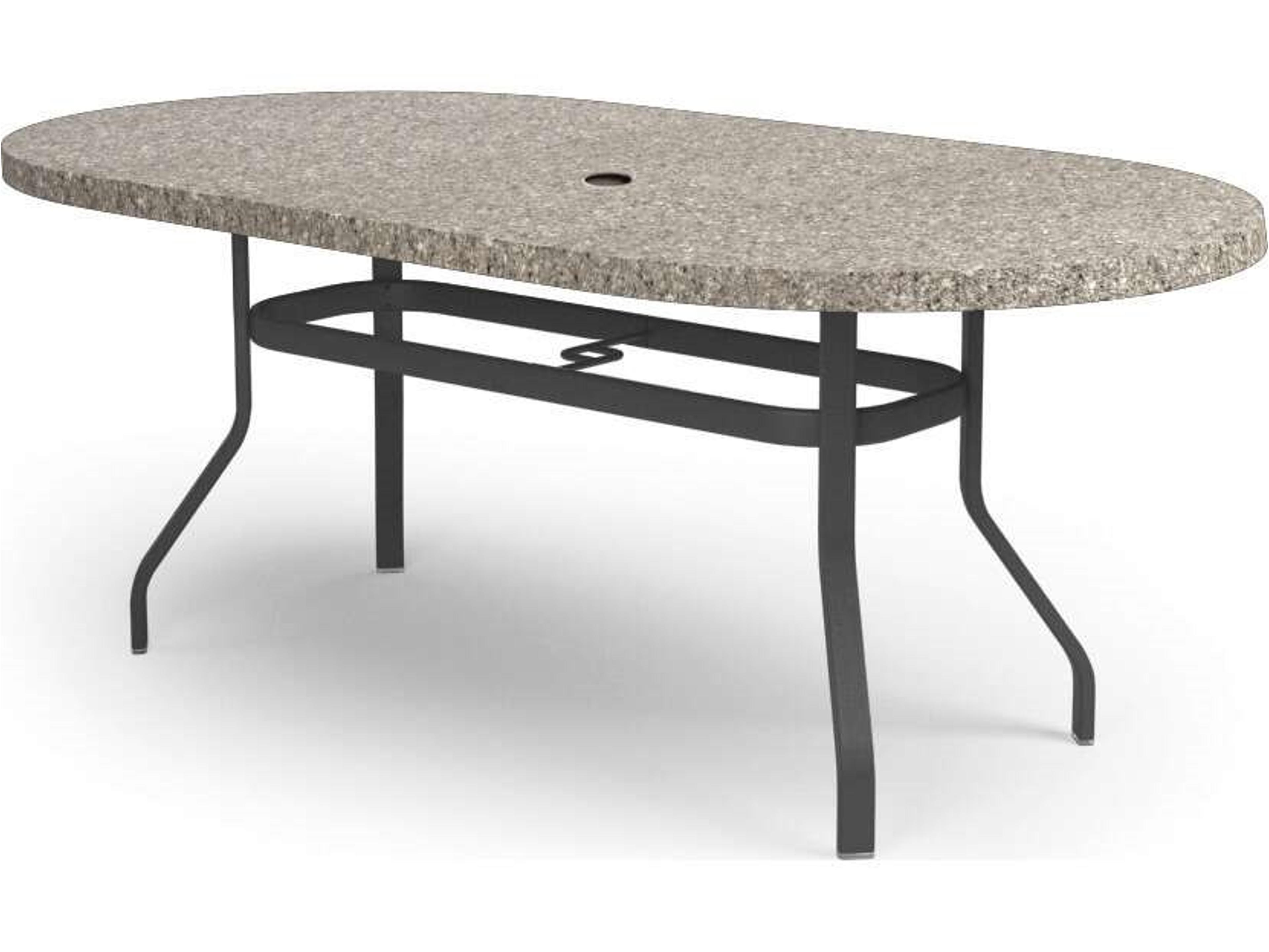 Shadow Rock Aluminum Oval Outdoor Counter Table with Umbrella Hole