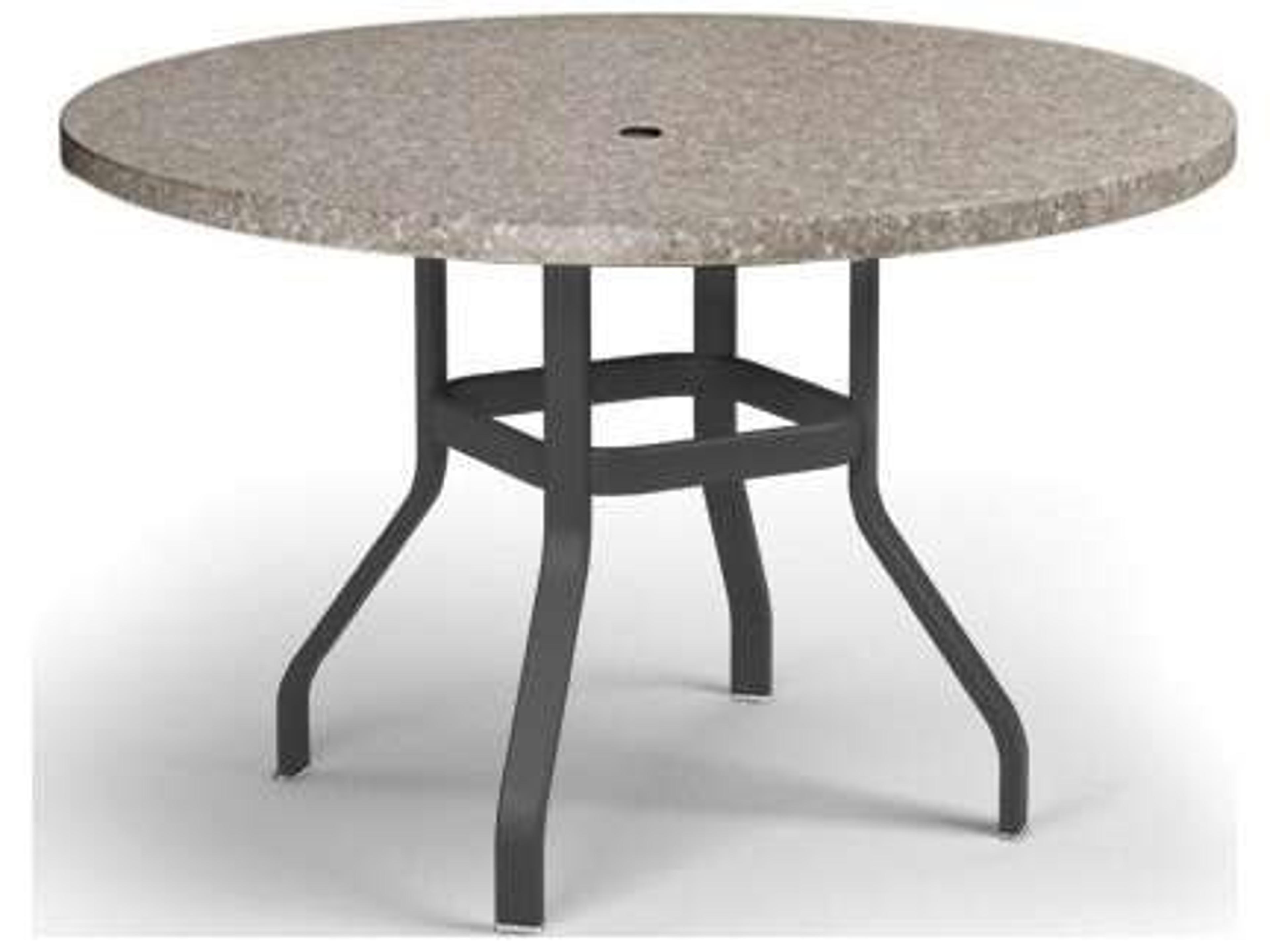 Shadow Rock Aluminum Round Outdoor Counter Table with Umbrella Hole