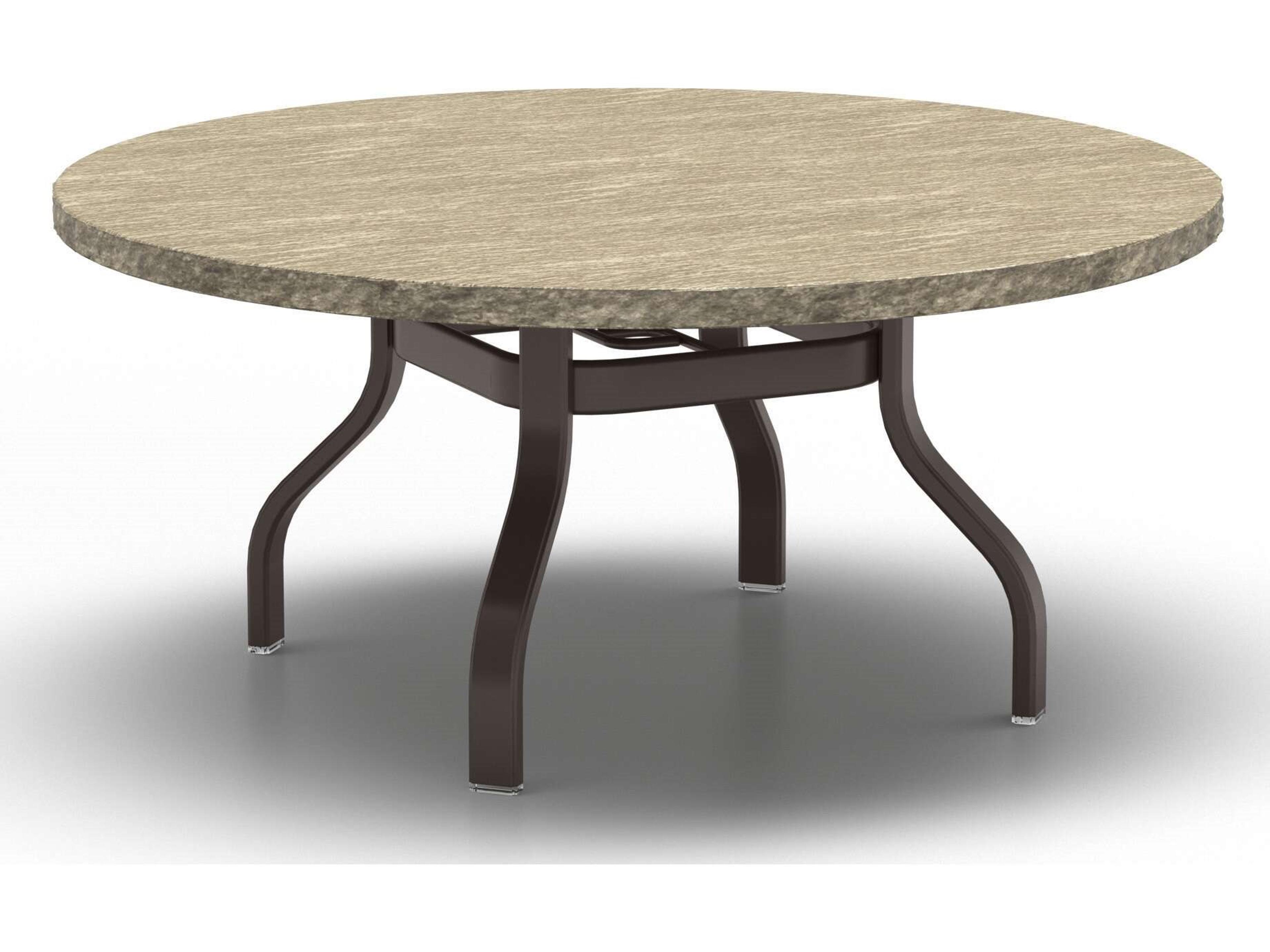 Slate Natural Series 48" Round Chat Table with Umbrella Hole