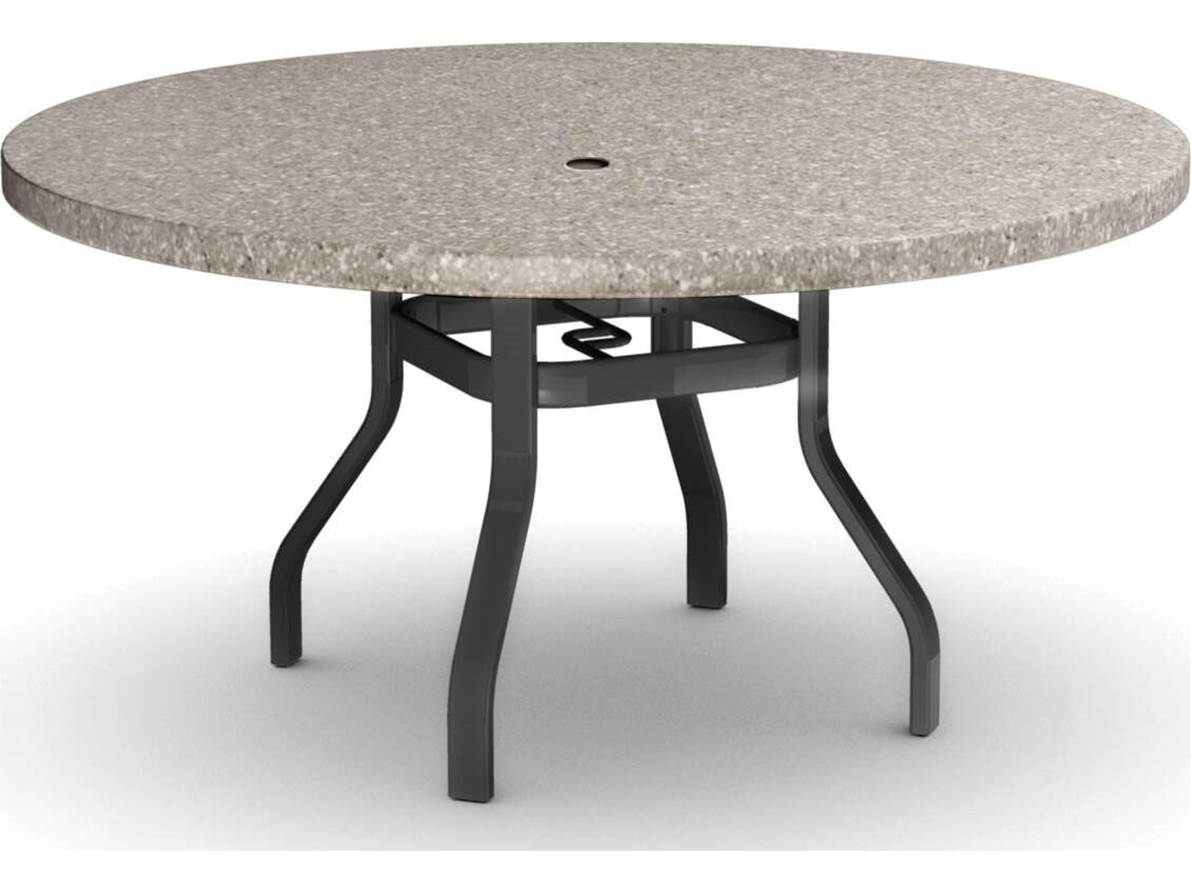 Shadow Rock Natural Series Aluminum 48" Round Dining Table with Umbrella Hole
