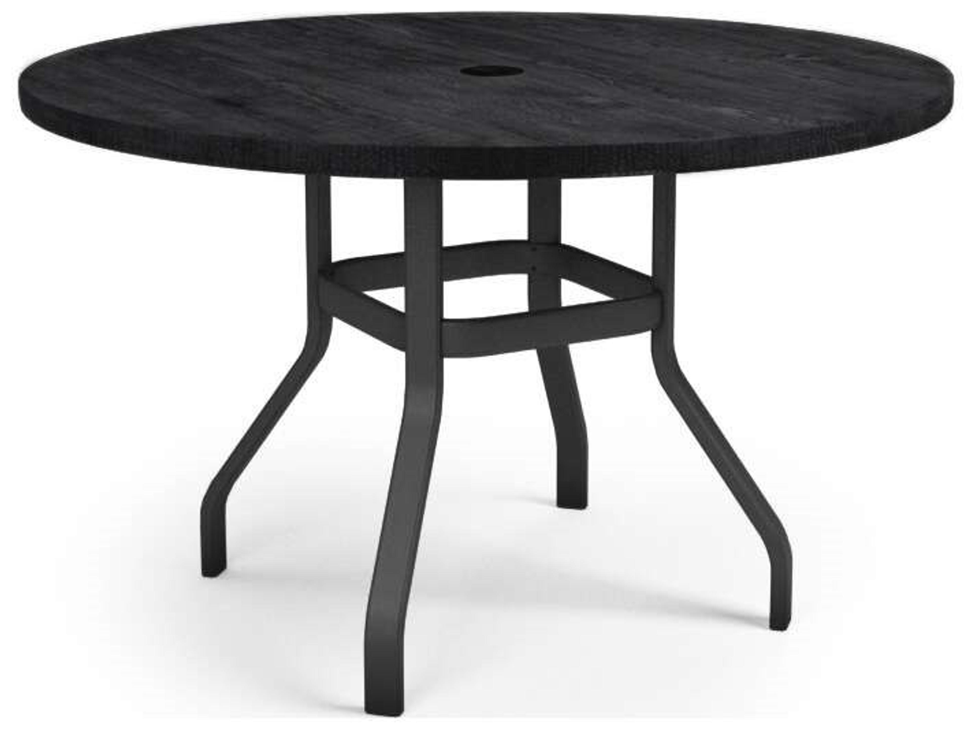 Timber Aluminum Round Outdoor Patio Counter Table with Umbrella Hole