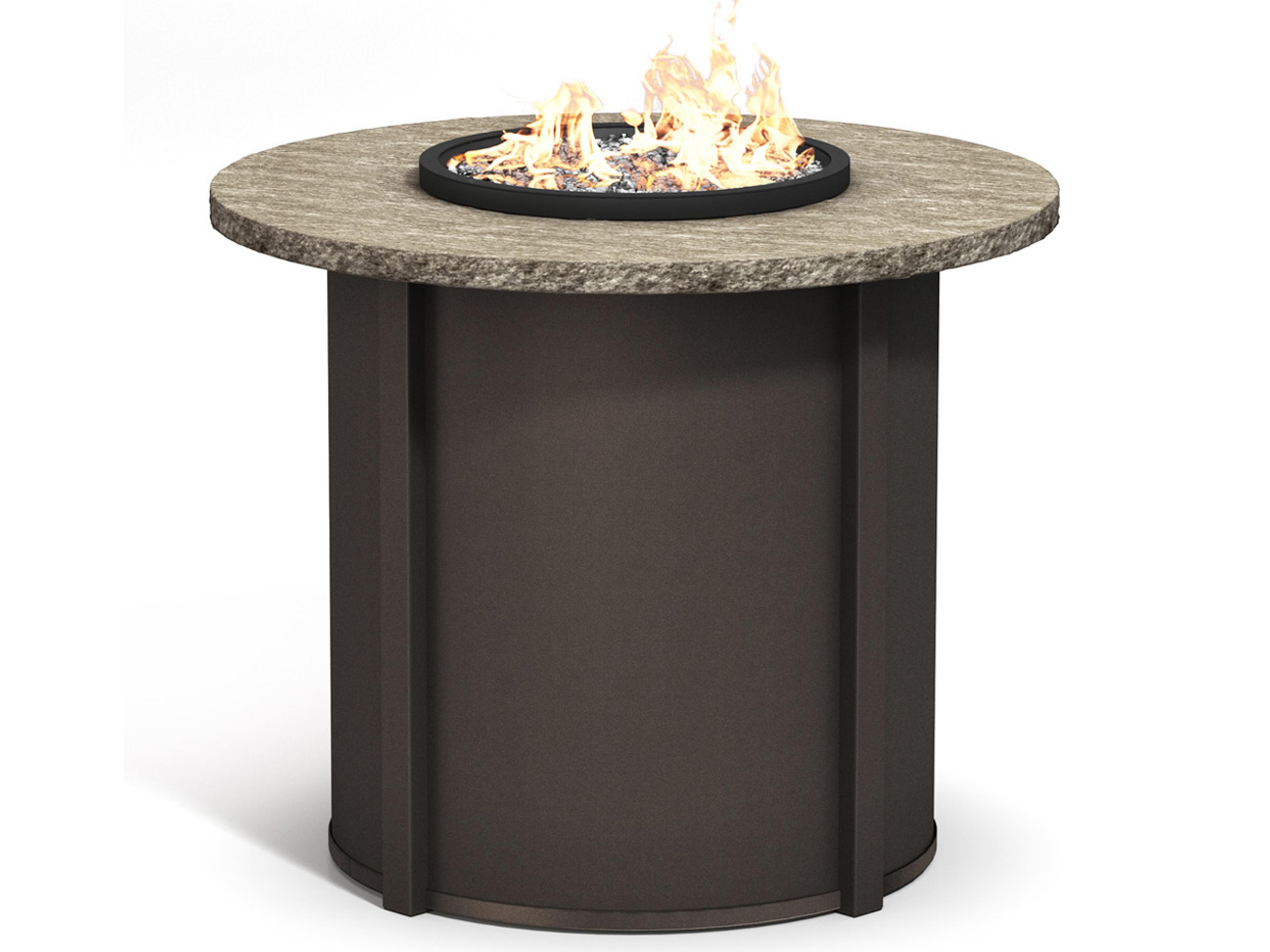 Slate Aluminum Round Outdoor Fire Pit Table