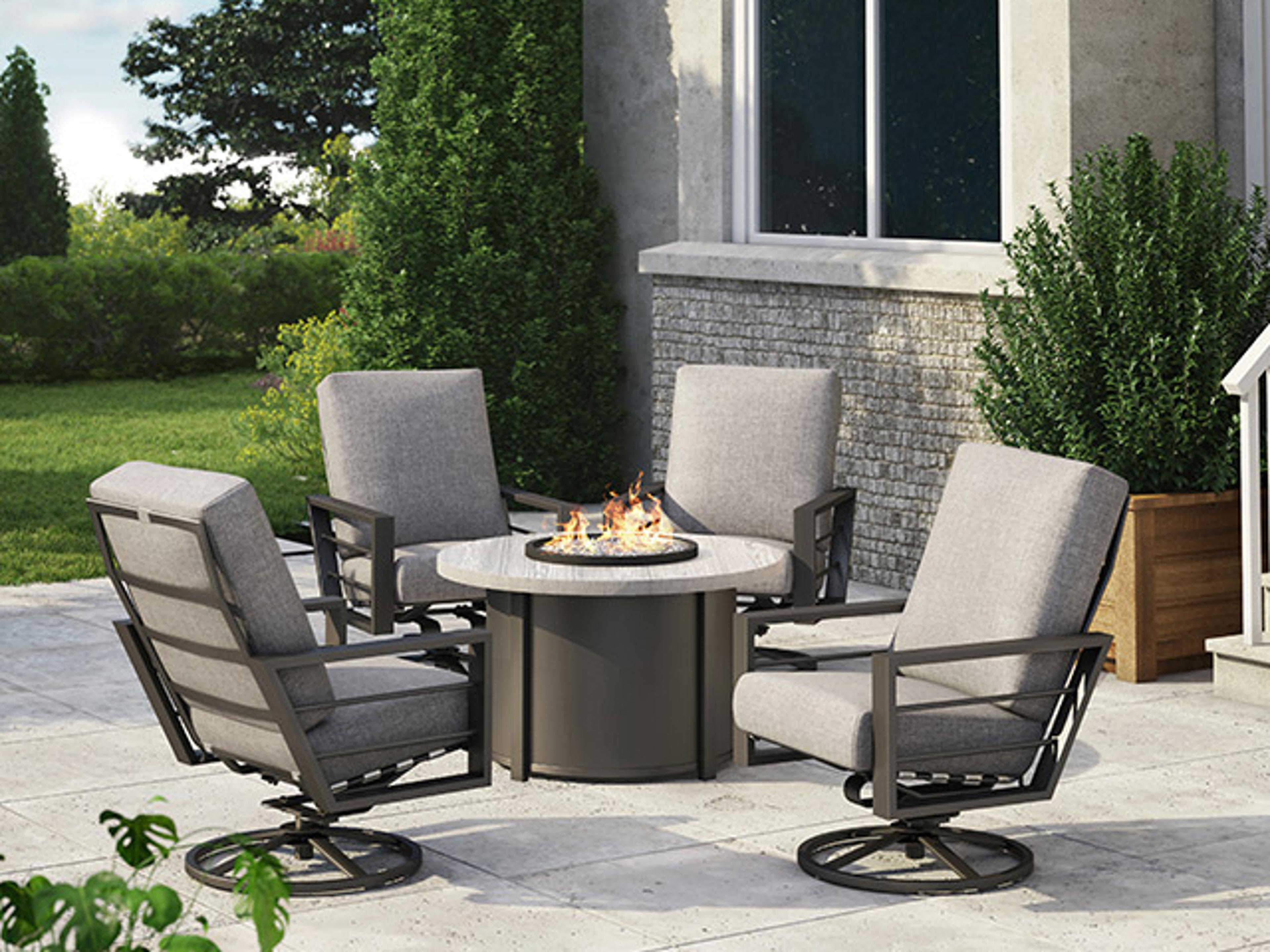 Homecrest Timber Faux Wood Aluminum Round Fire Pit Table Top