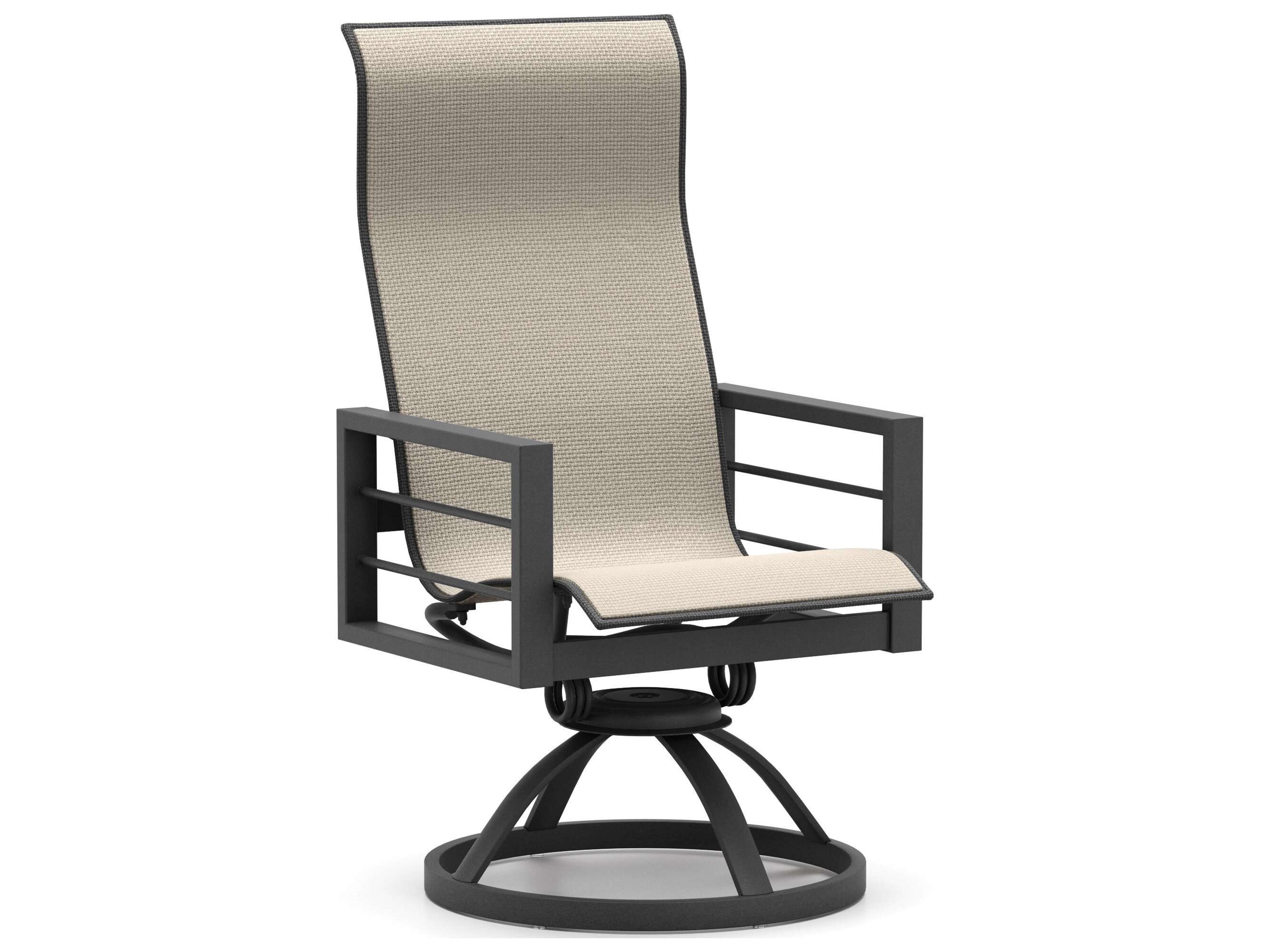 Sutton Sling Aluminum High Back Swivel Rocker  Lounge Chair