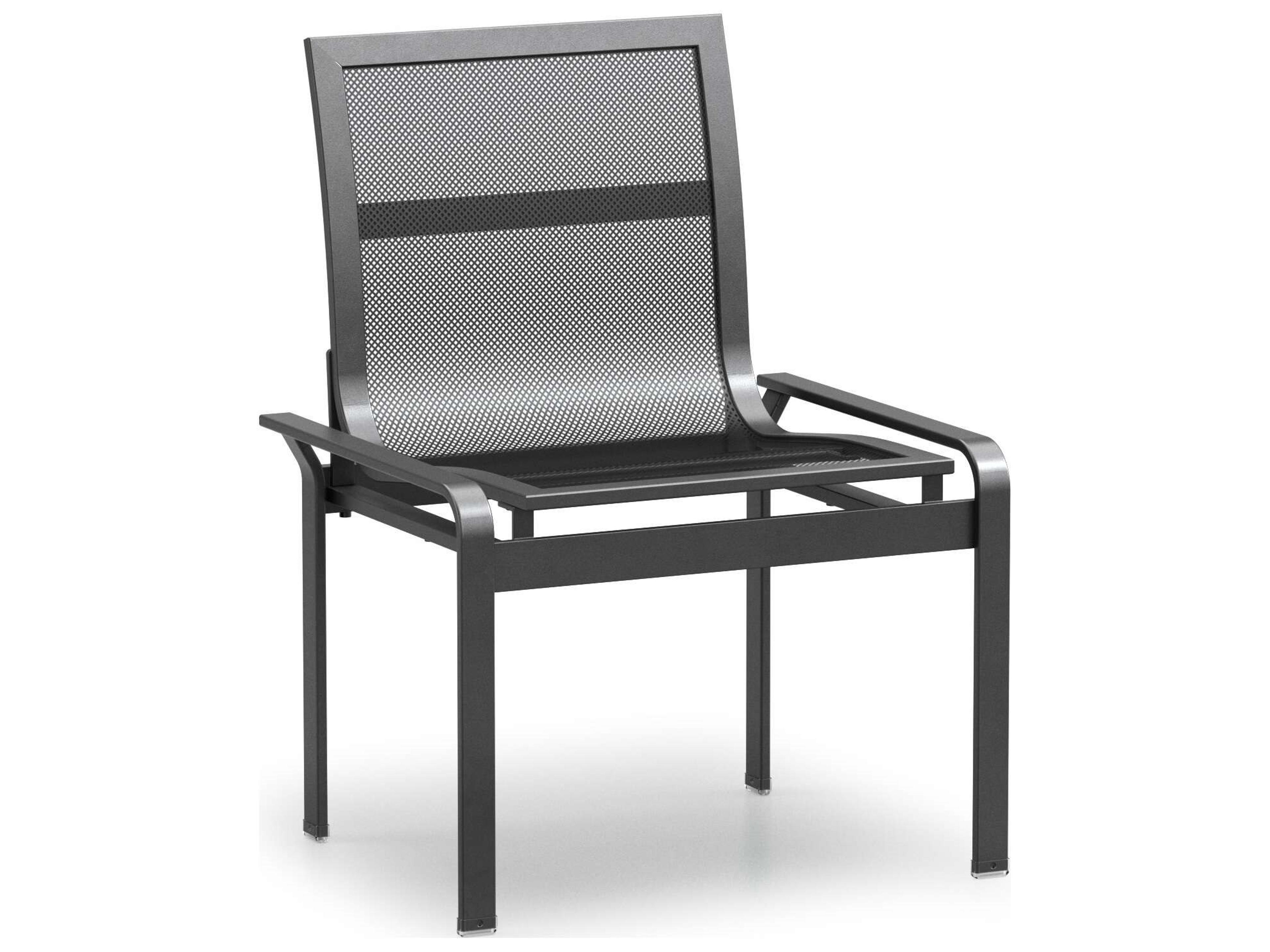 Elevate Mesh Aluminum Stackable Outdoor Patio Dining Side Chair Set of 2