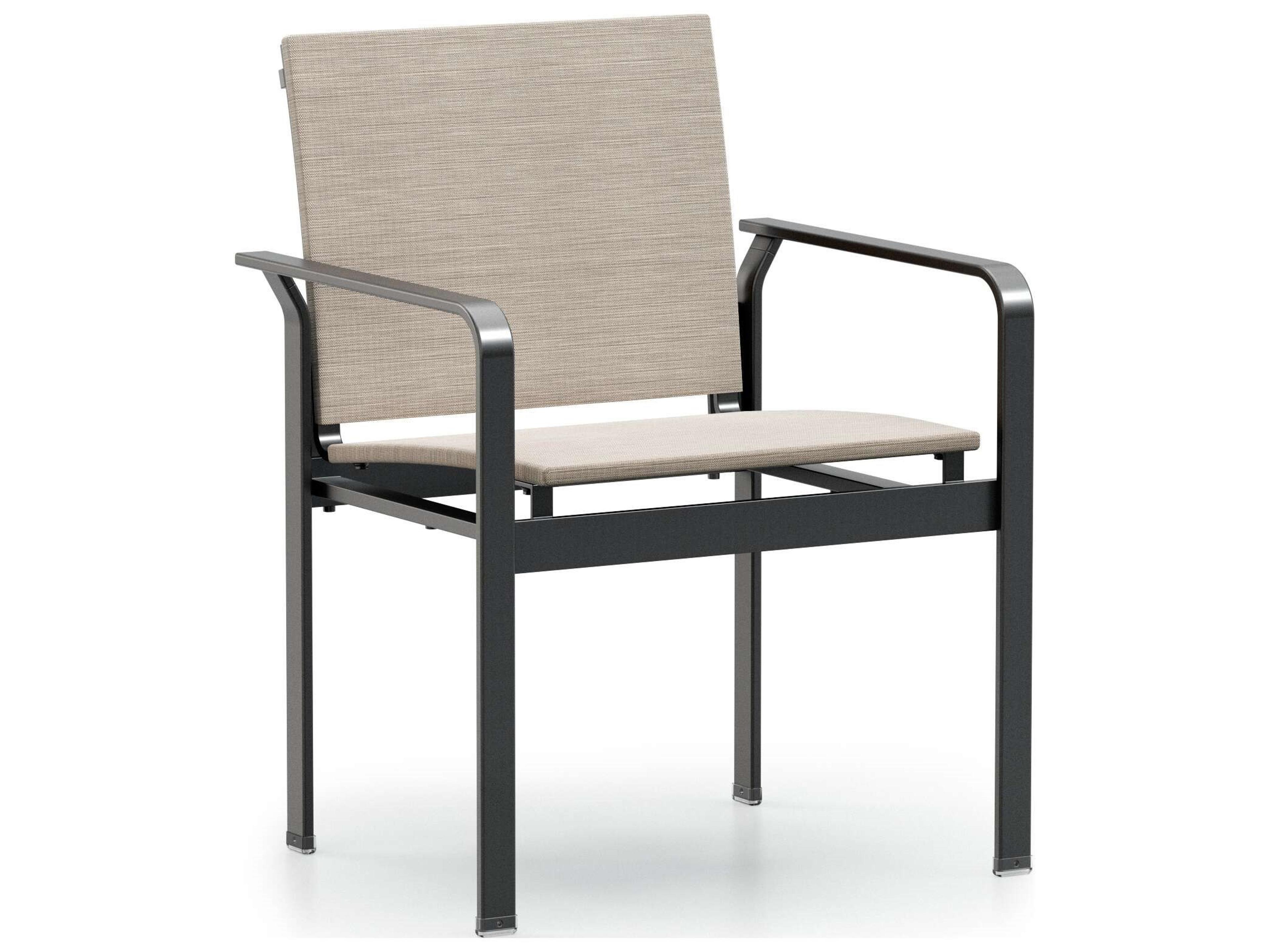 Elevate Sling Aluminum Stackable Patio Dining Arm Chair Set of 2