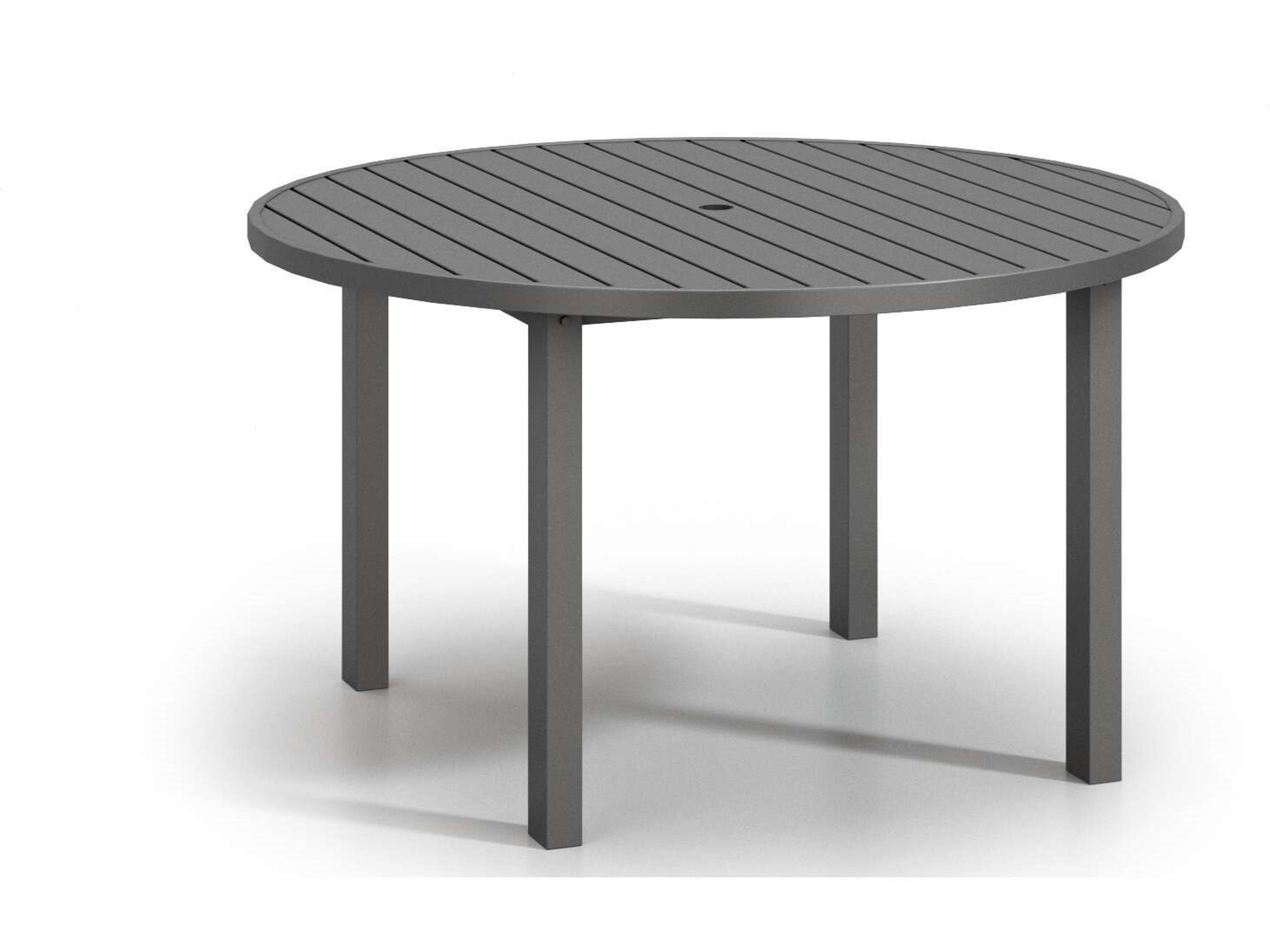 Latitude Aluminum Round Cafe Post Table with Umbrella Hole
