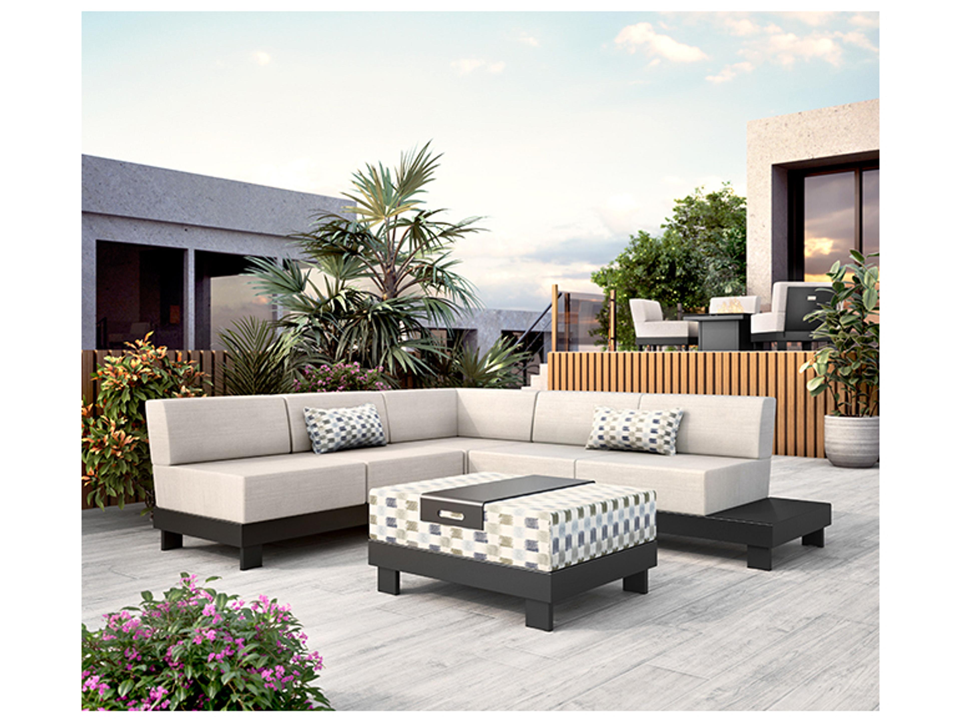 Homecrest Urban Cushion Aluminum Sectional Outdoor Lounge Chair