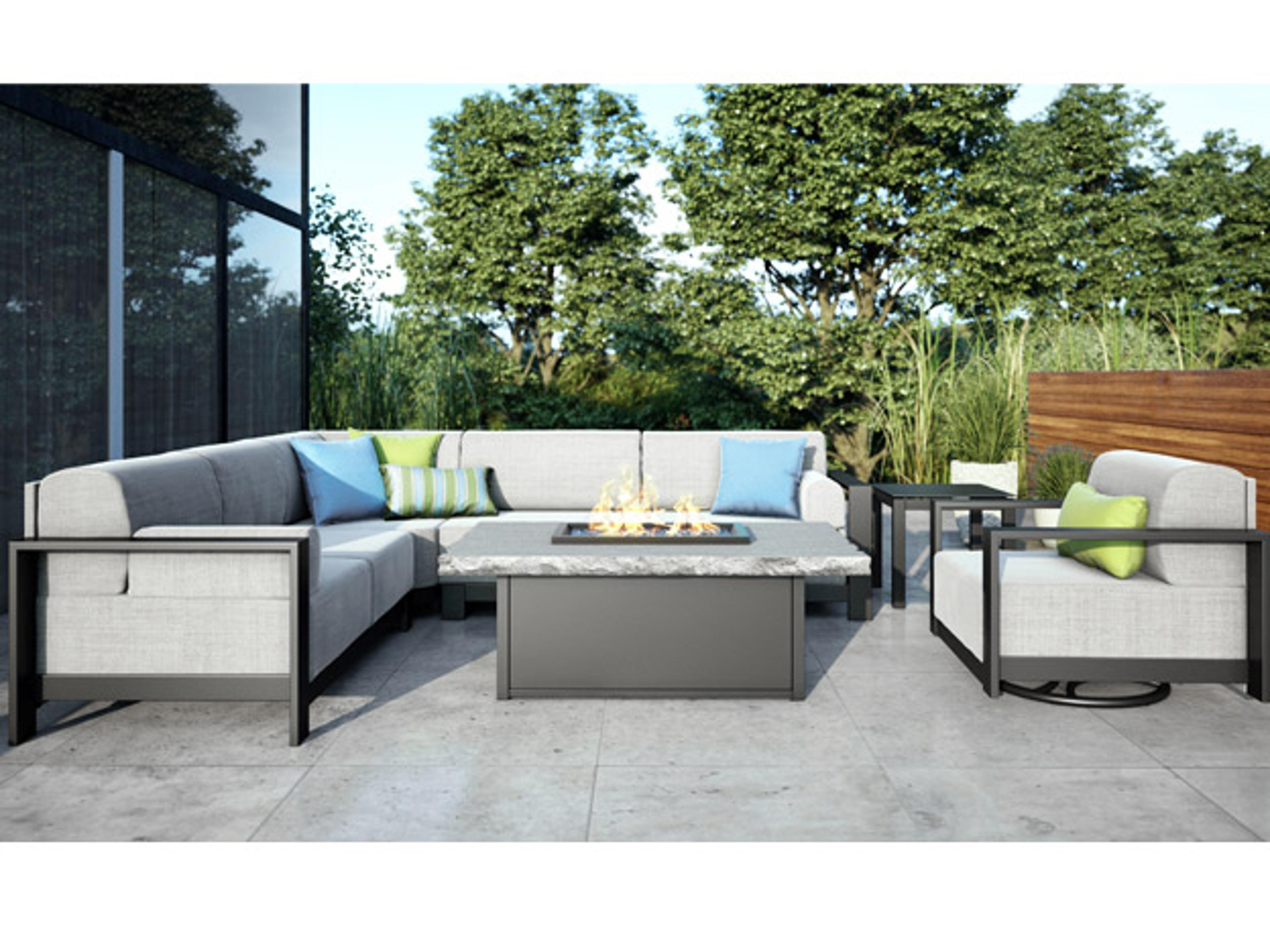 Homecrest Slate Aluminum Rectangular Fire Pit Table Top