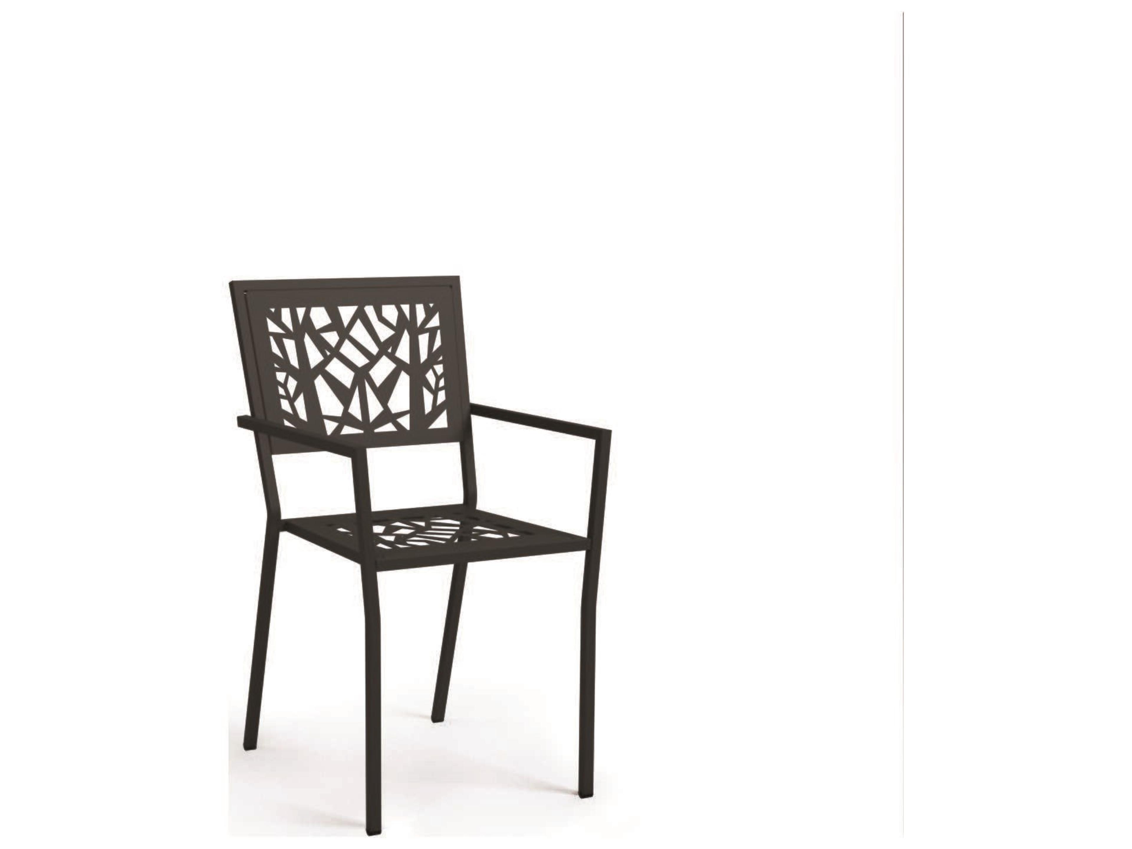 Echo Steel Stackable Patio Dining Arm Chair