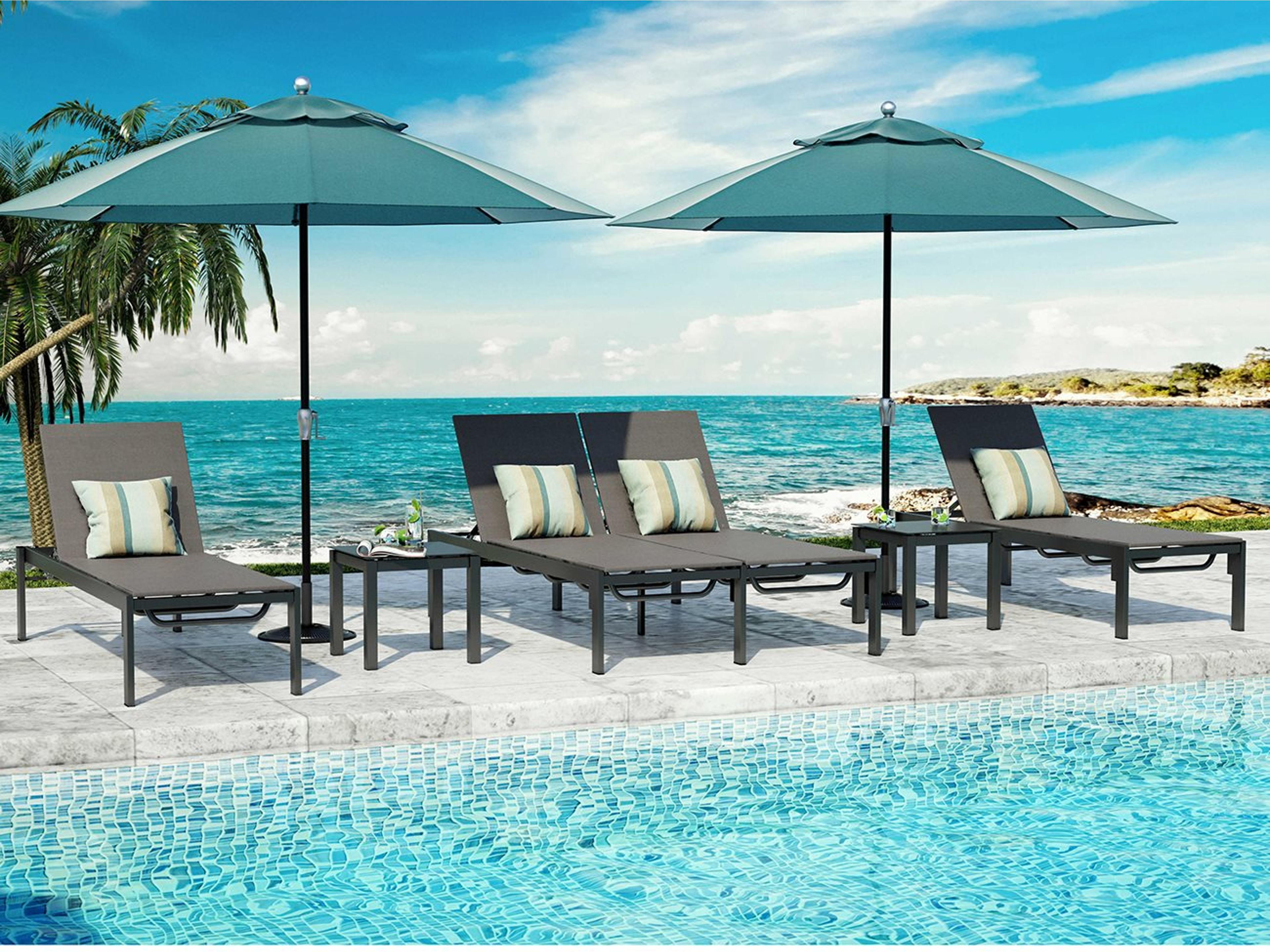Allure Mesh Aluminum Outdoor Patio Lounge Set