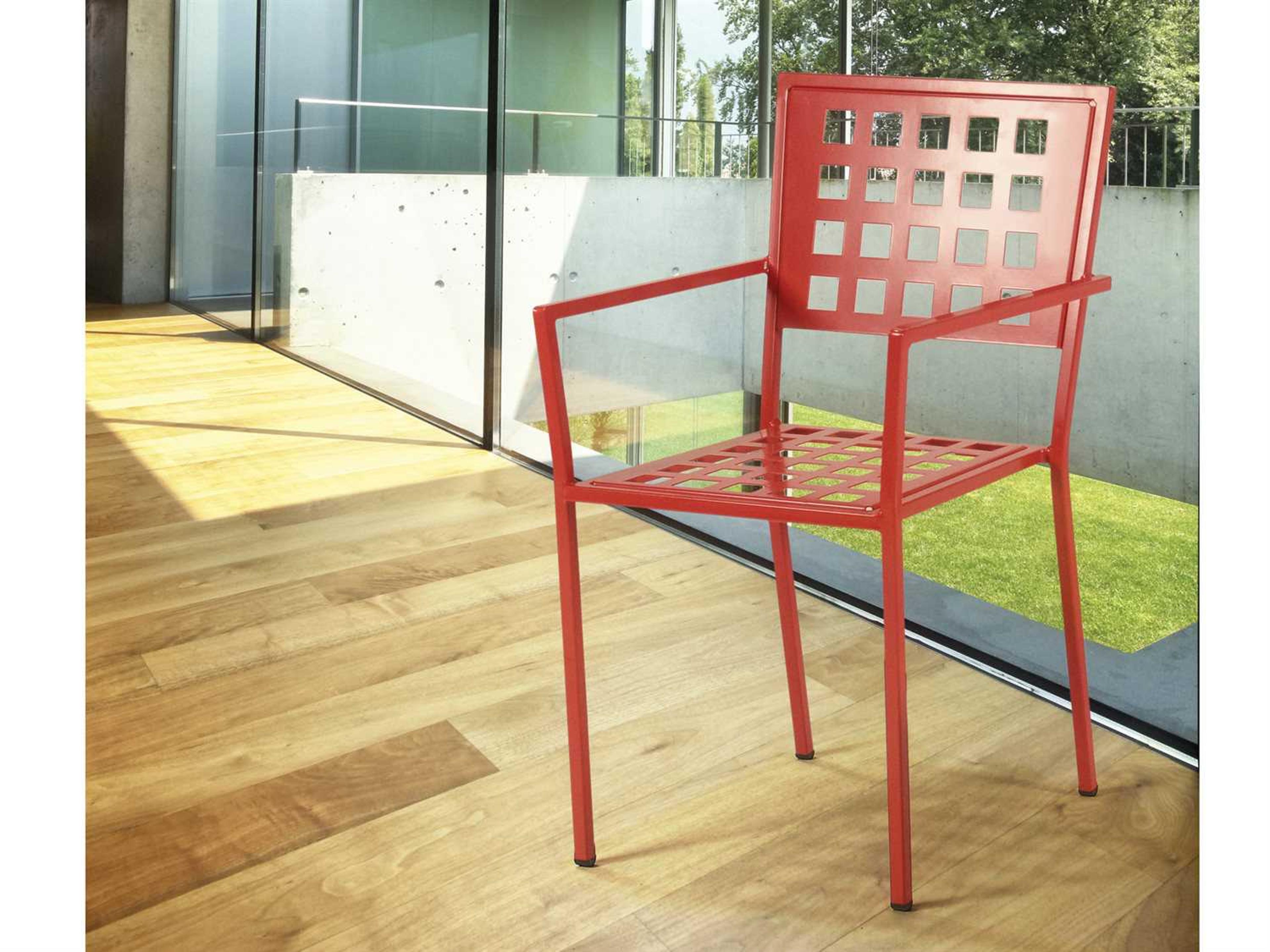 Homecrest Manhattan Steel Stackable Outdoor Dining Arm Chair