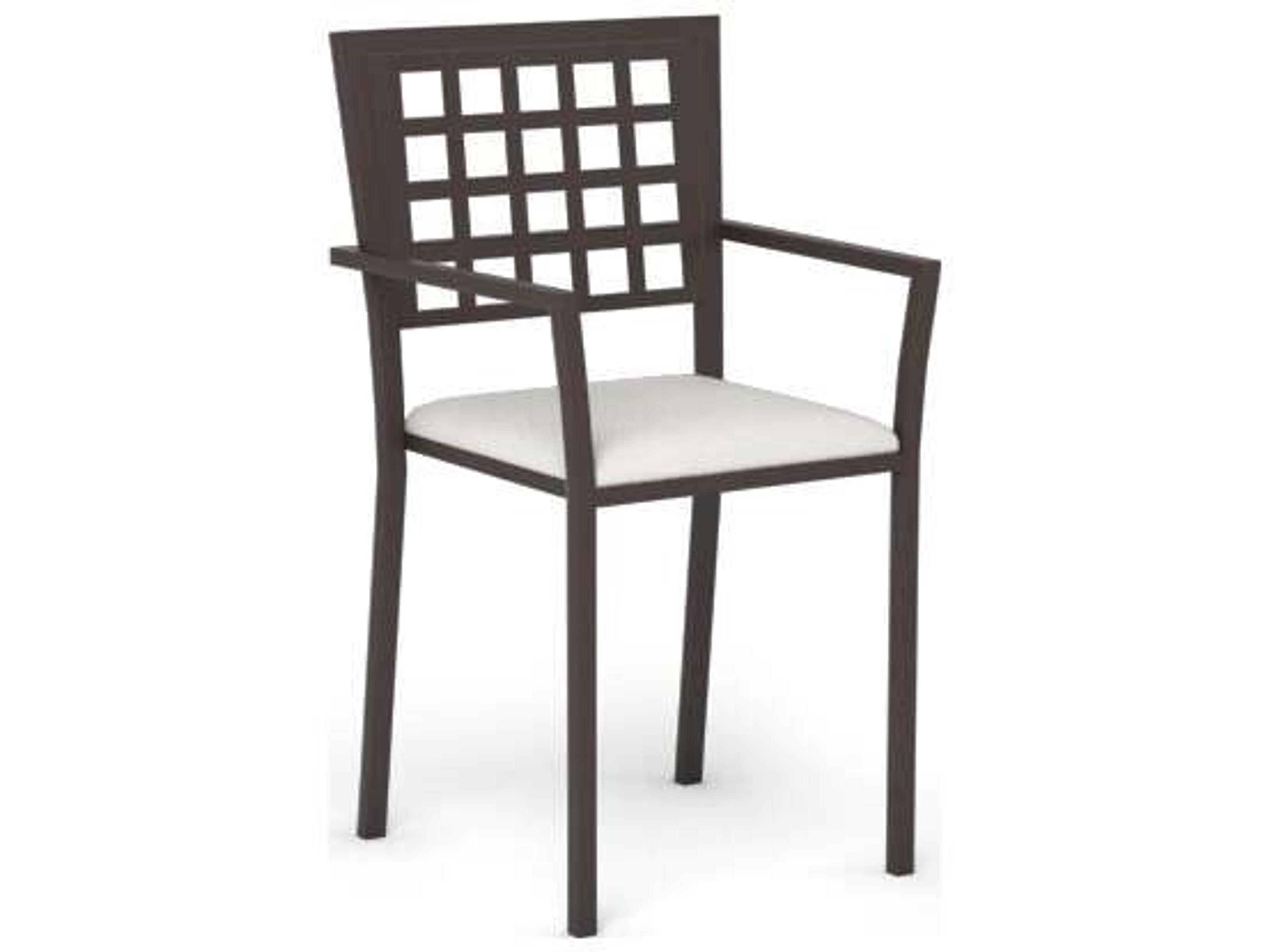 Manhattan Steel Outdoor Patio Dining Arm Chair with Seat Pad