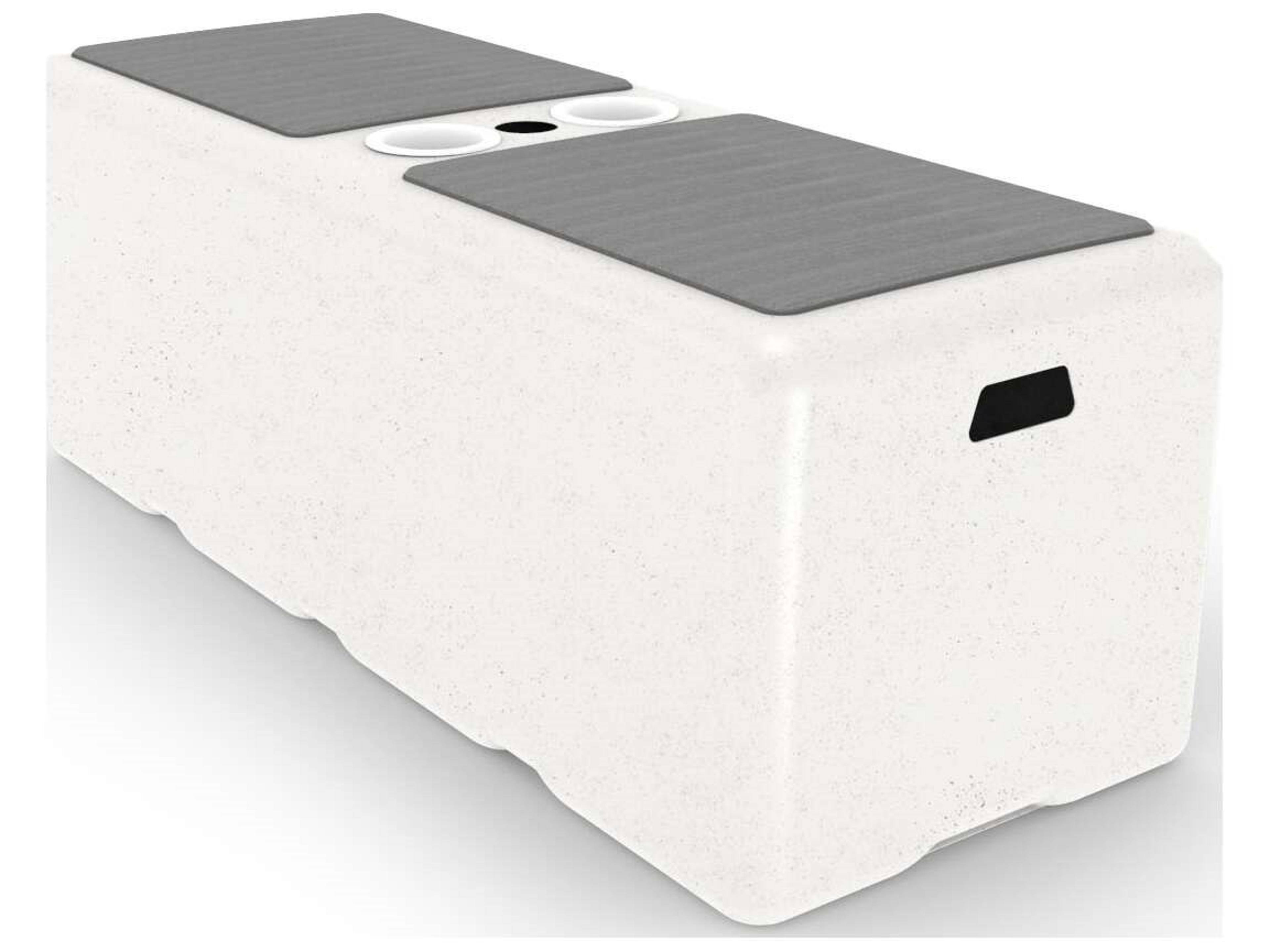 In-pool Series Resin 47"W x 18"D Rectangular Coffee Table/Bench Soft Touch with Umbrella Hole