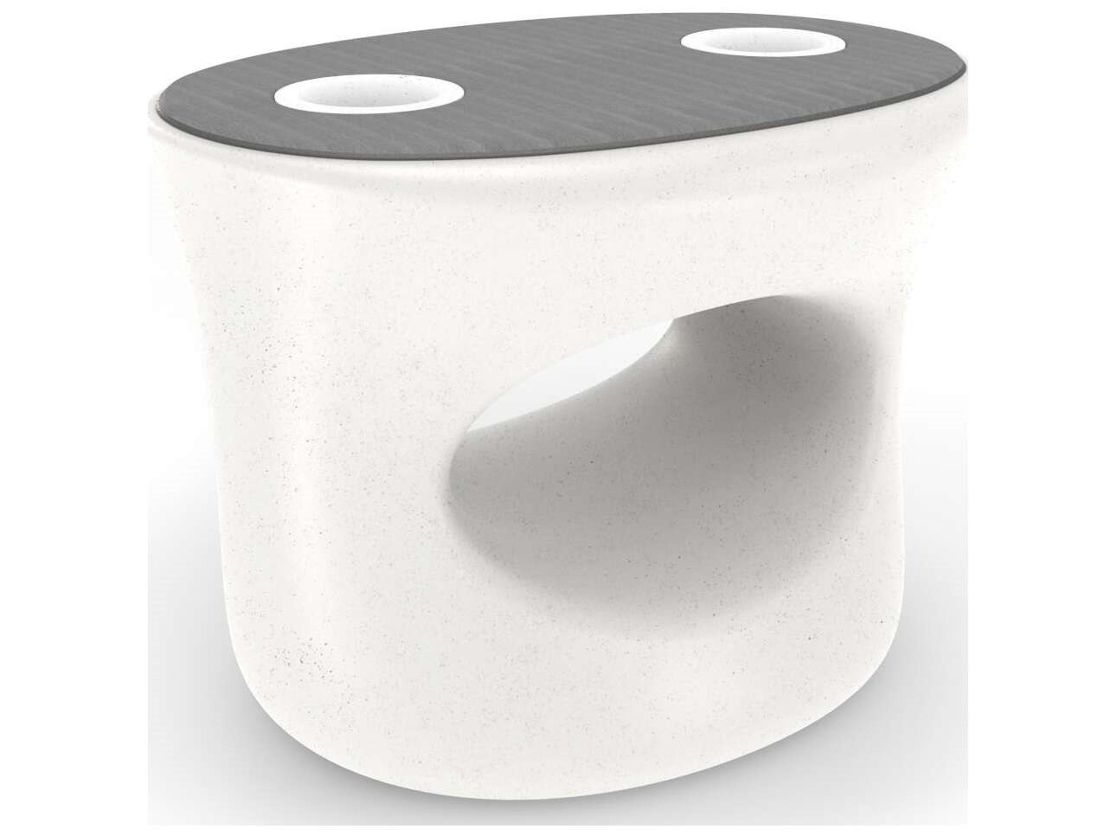 In-pool Series Resin 22"W x 17"D Oval Side Table/Bench Soft Touch