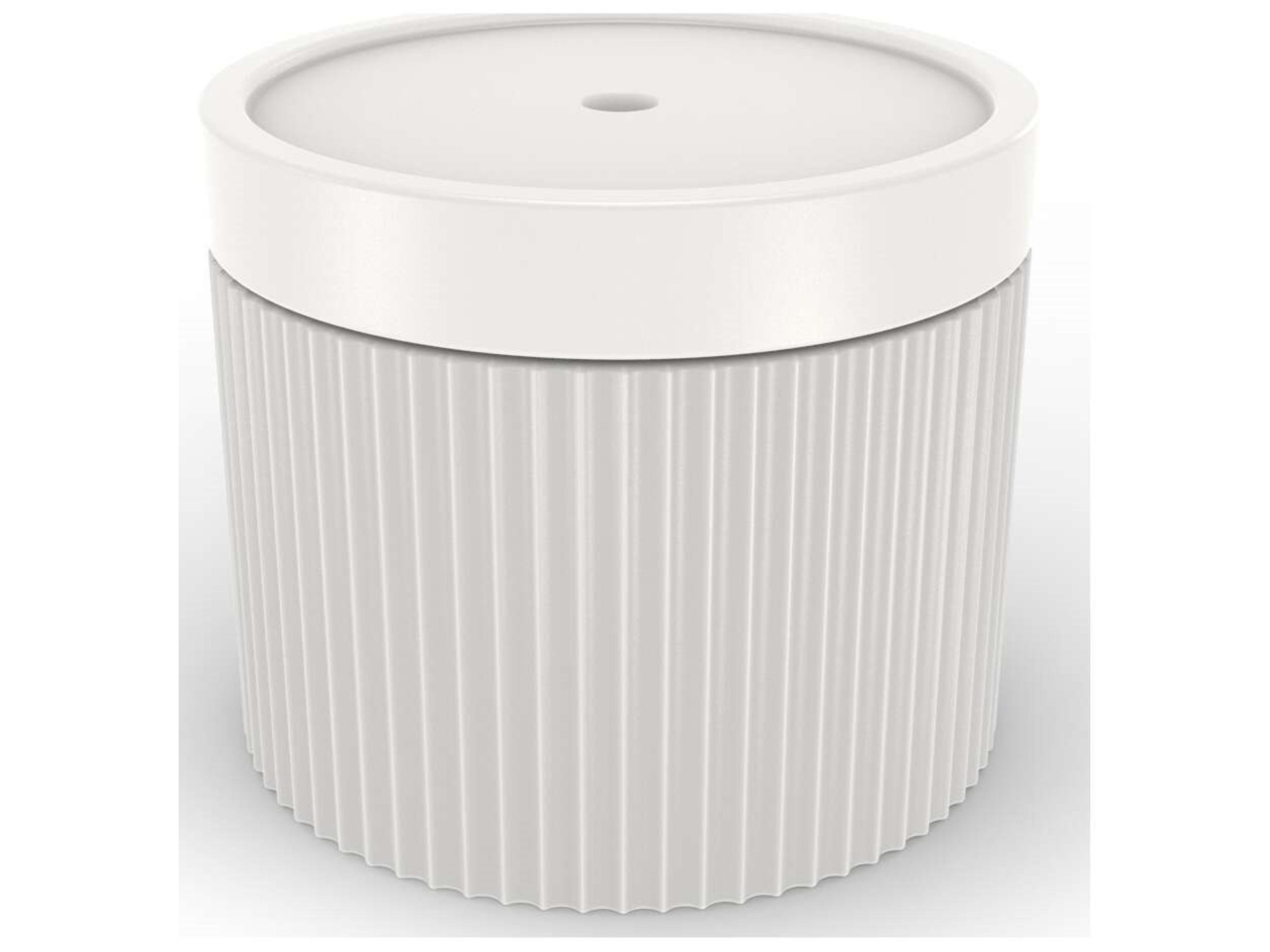 In-pool Series Resin 22.5" Round End Table with Umbrella Hole