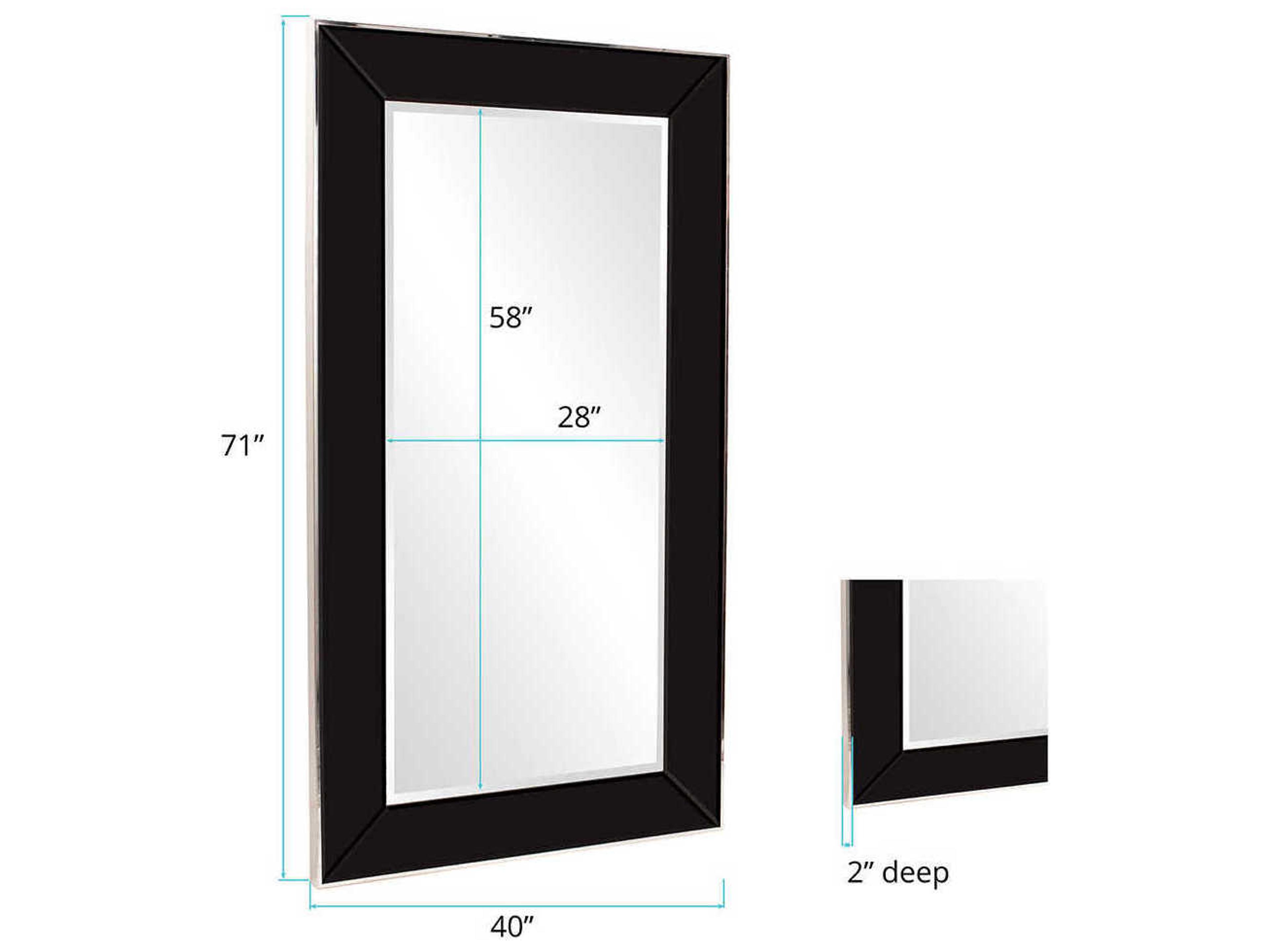 Howard Elliott Devon Black Rectangular Wall Mirror