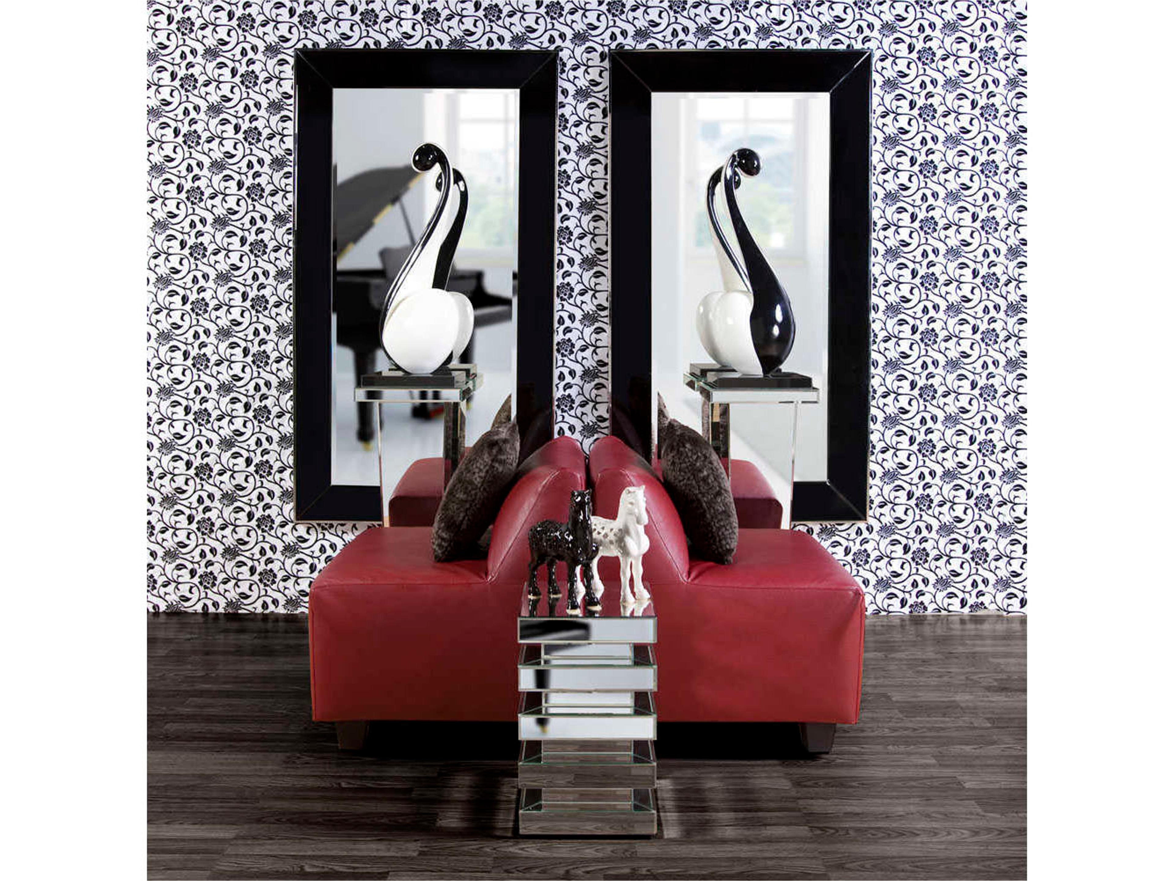 Howard Elliott Devon Black Rectangular Wall Mirror