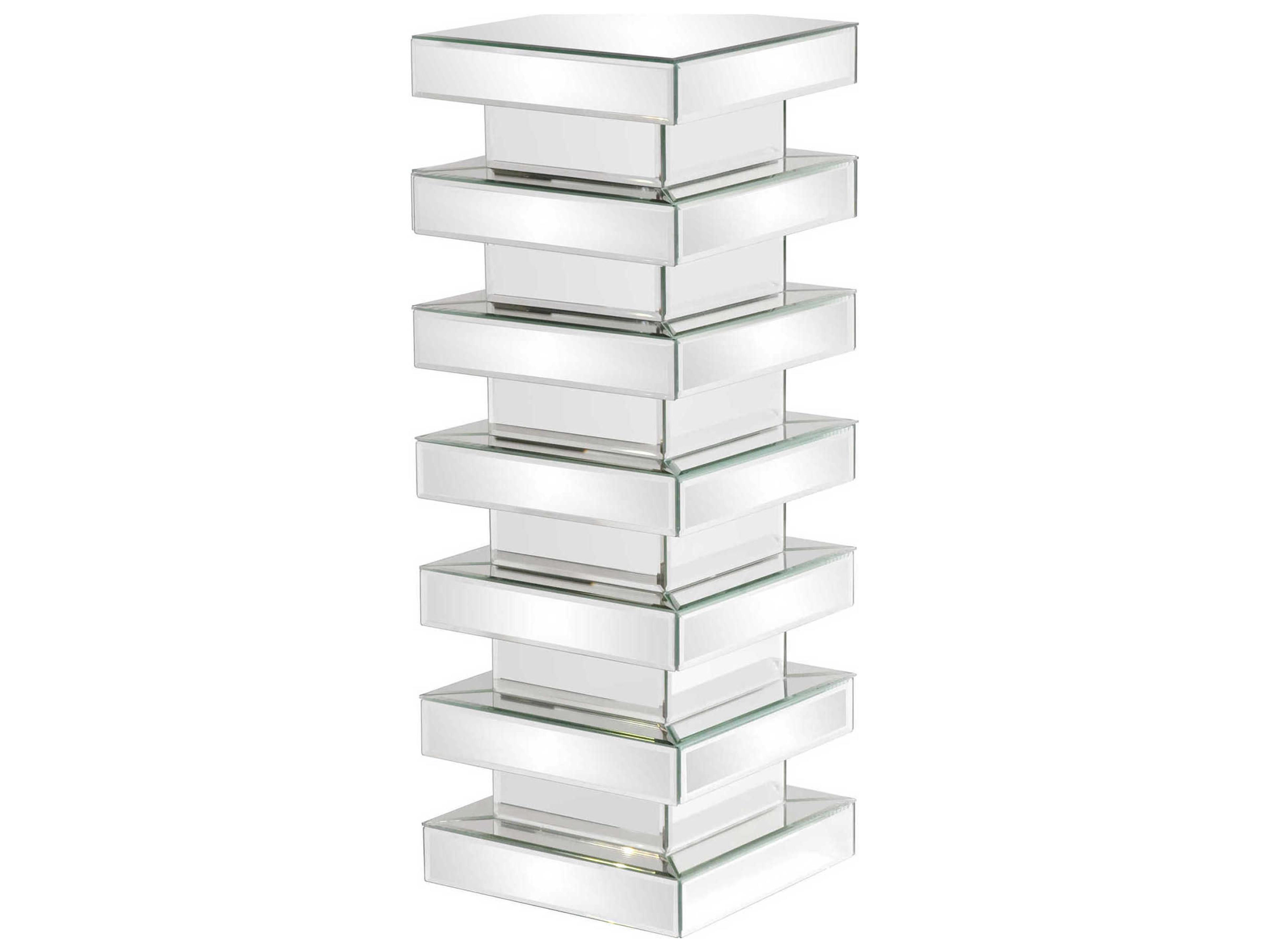 Howard Elliott Stepped Square Mirror End Table